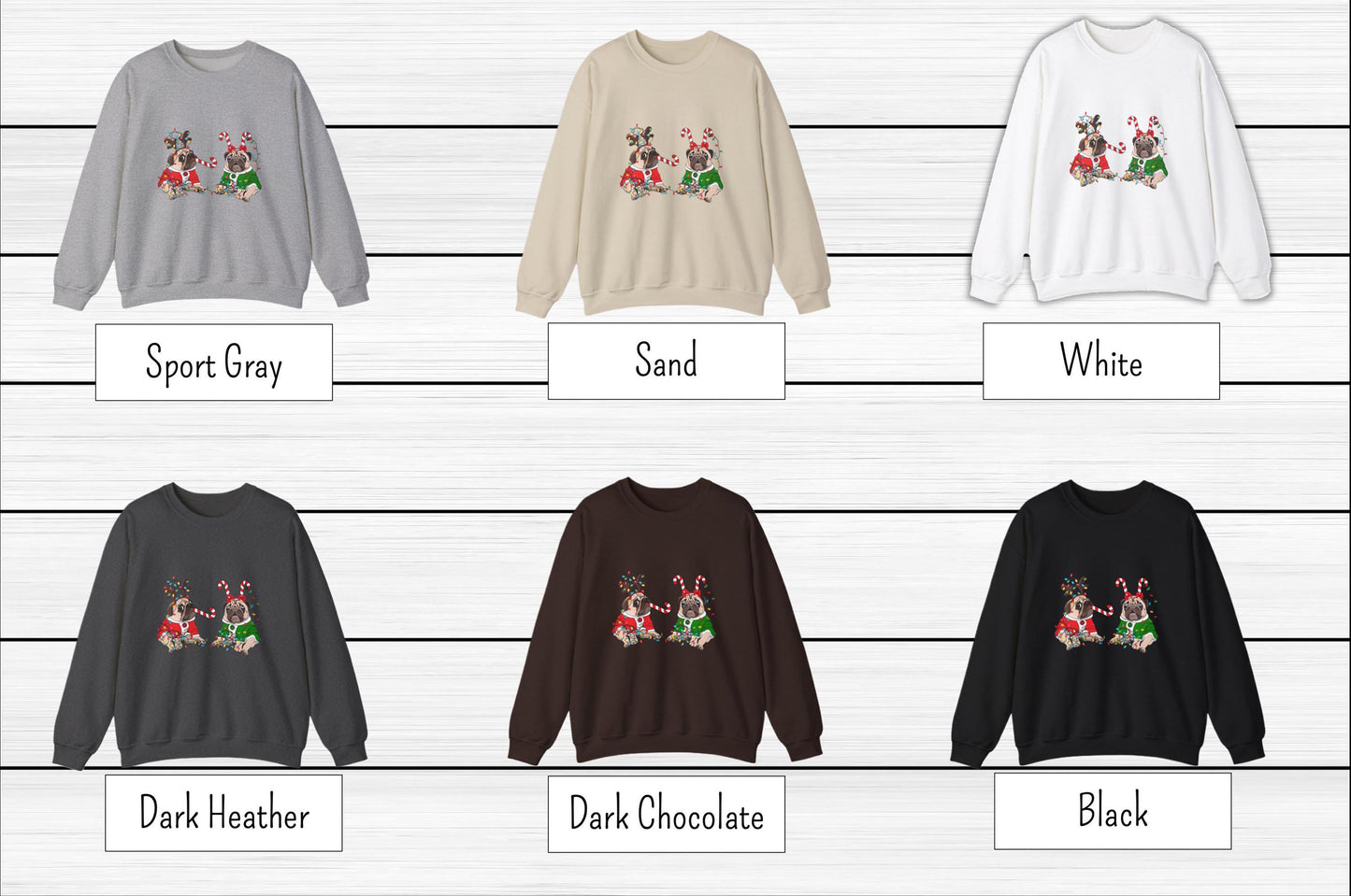 Christmas Pug Crewneck Sweatshirt - Funny Dog Sweatshirt