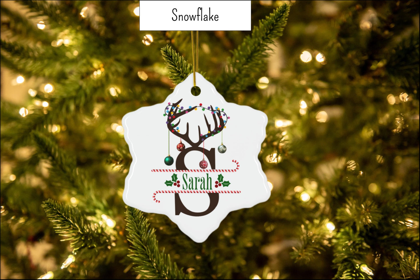 Personalized Reindeer Christmas Ornament