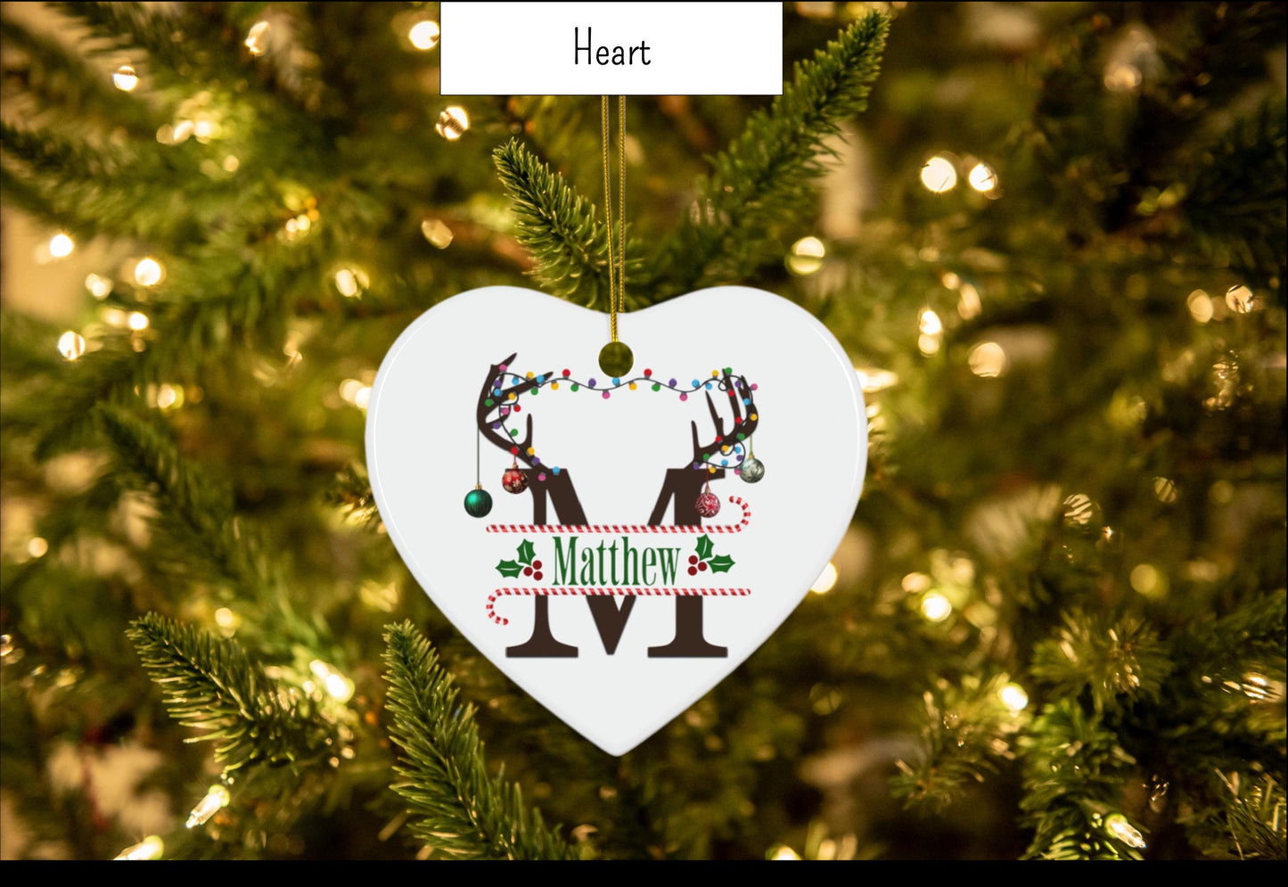 Personalized Reindeer Christmas Ornament