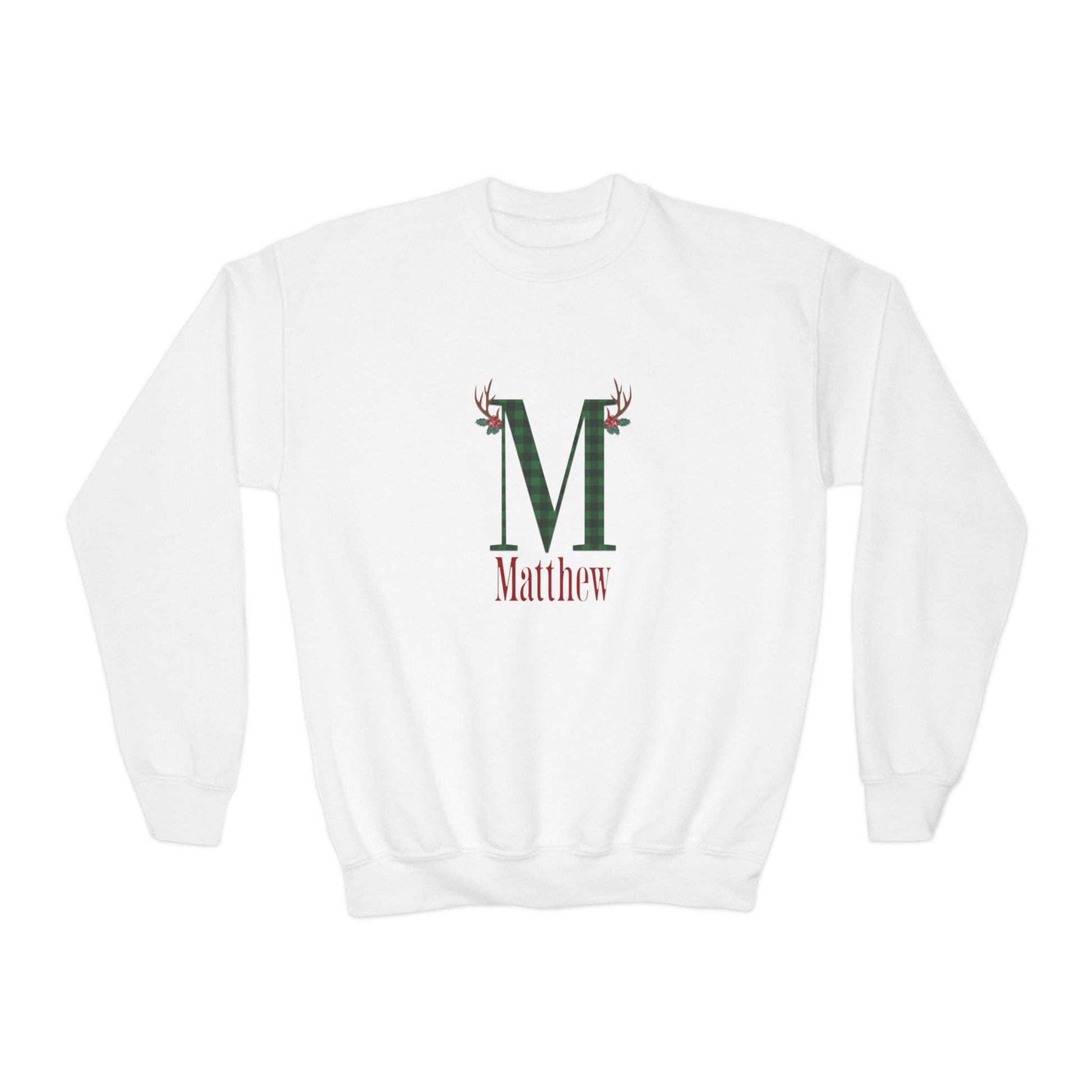 Kids' Personalized Monogram Christmas Sweatshirt