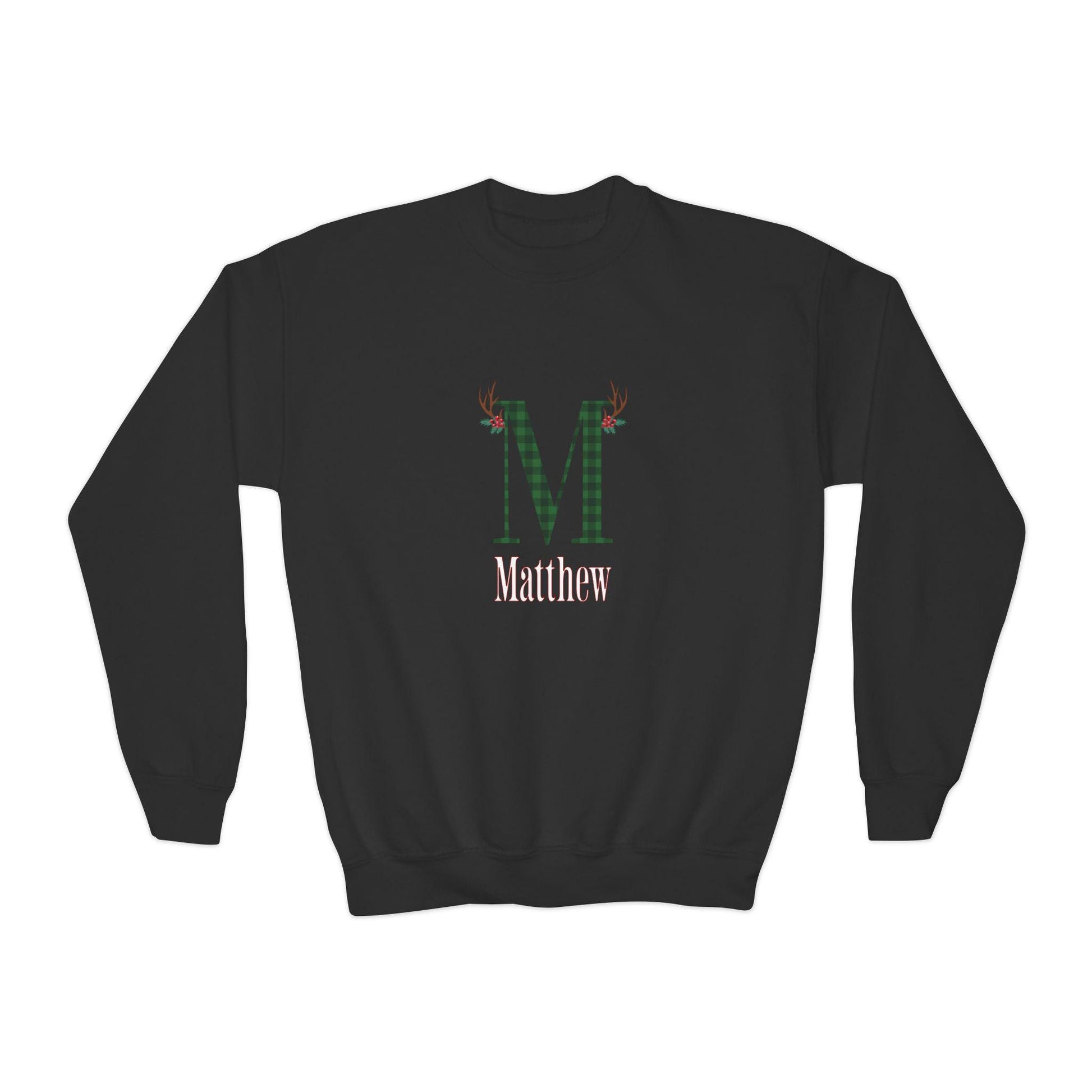 Kids' Personalized Monogram Christmas Sweatshirt