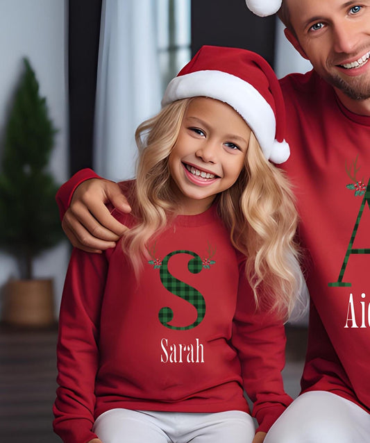 Kids' Personalized Monogram Christmas Sweatshirt