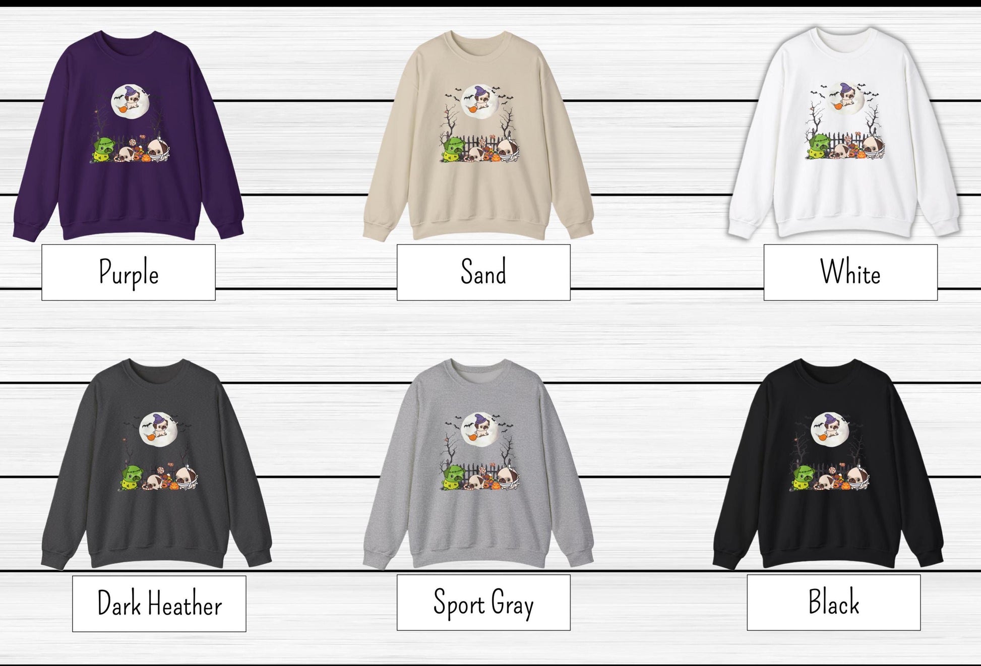 Pug Halloween Sweatshirt, Unisex Crewneck Jumper, Dog Lover Gift, Halloween Costume Shirt, Cozy Fall Sweater