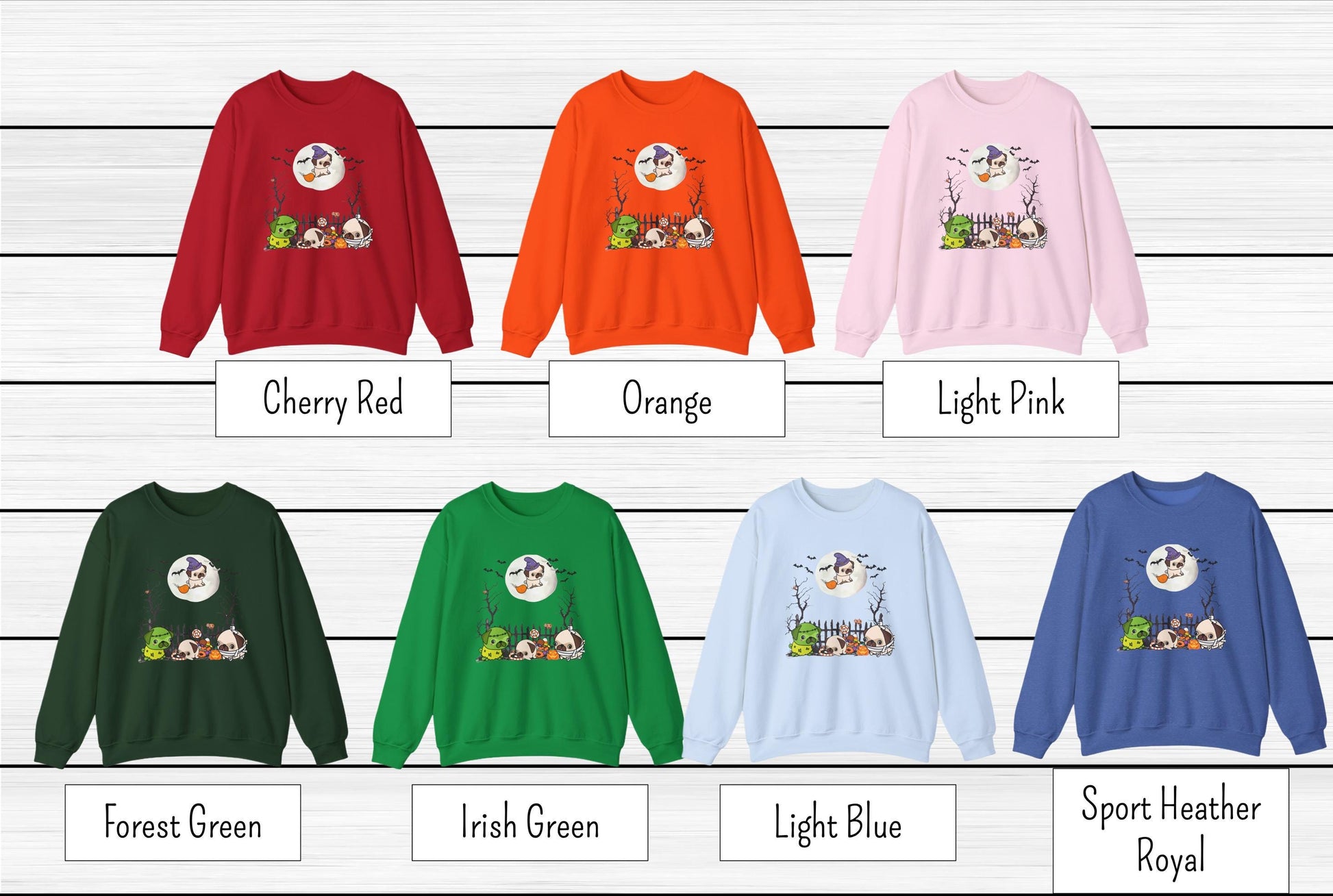 Pug Halloween Sweatshirt, Unisex Crewneck Jumper, Dog Lover Gift, Halloween Costume Shirt, Cozy Fall Sweater