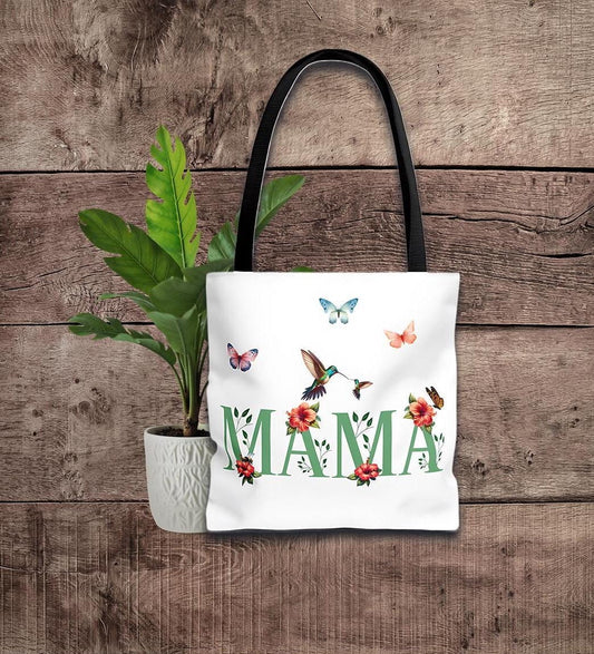 Mama Tote Bag - Natural Elements, Butterflies, Ladybug, Hummingbird, Gift for Birthdays, Mother's Day, Christmas, Mom Gift, Parenting Bag,