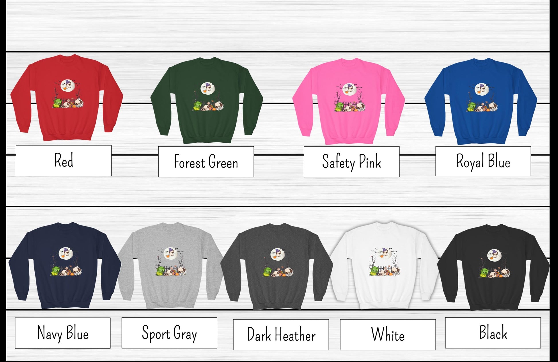 Youth Pug Halloween Sweatshirt, Unisex Crewneck Jumper, Dog Lover Gift, Halloween Costume Shirt, Cozy Fall Sweater