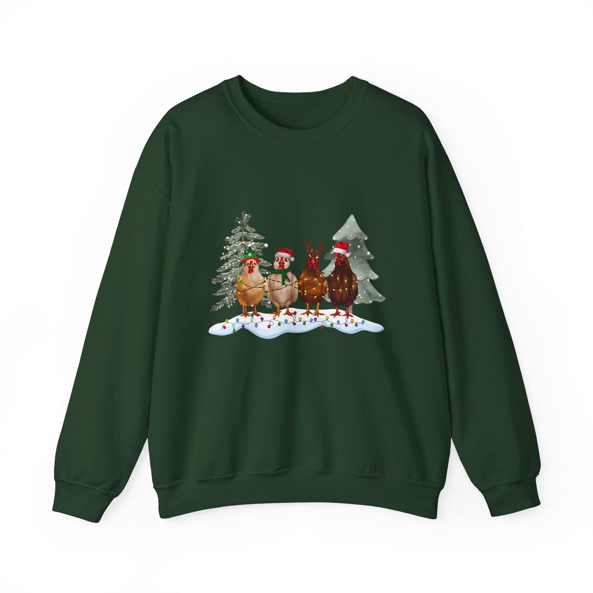 Christmas Chickens Crewneck Sweatshirt