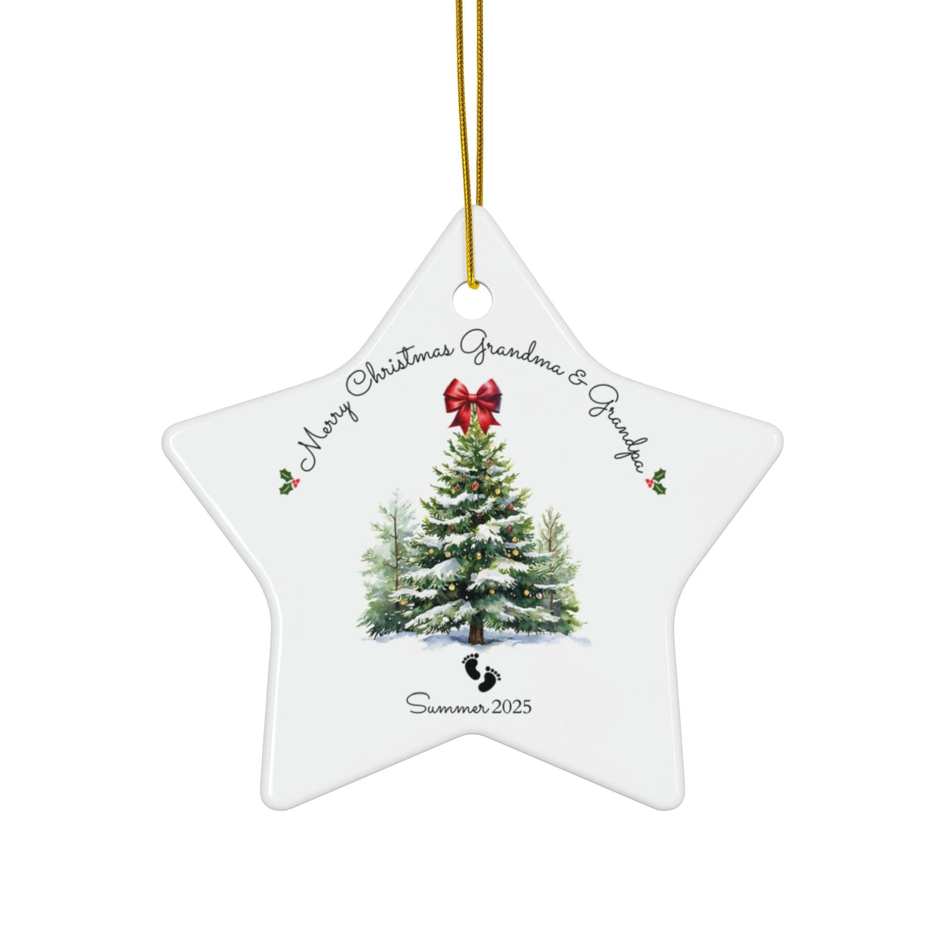 Ceramic Ornament Gift for New Grandparents, Personalized Gift