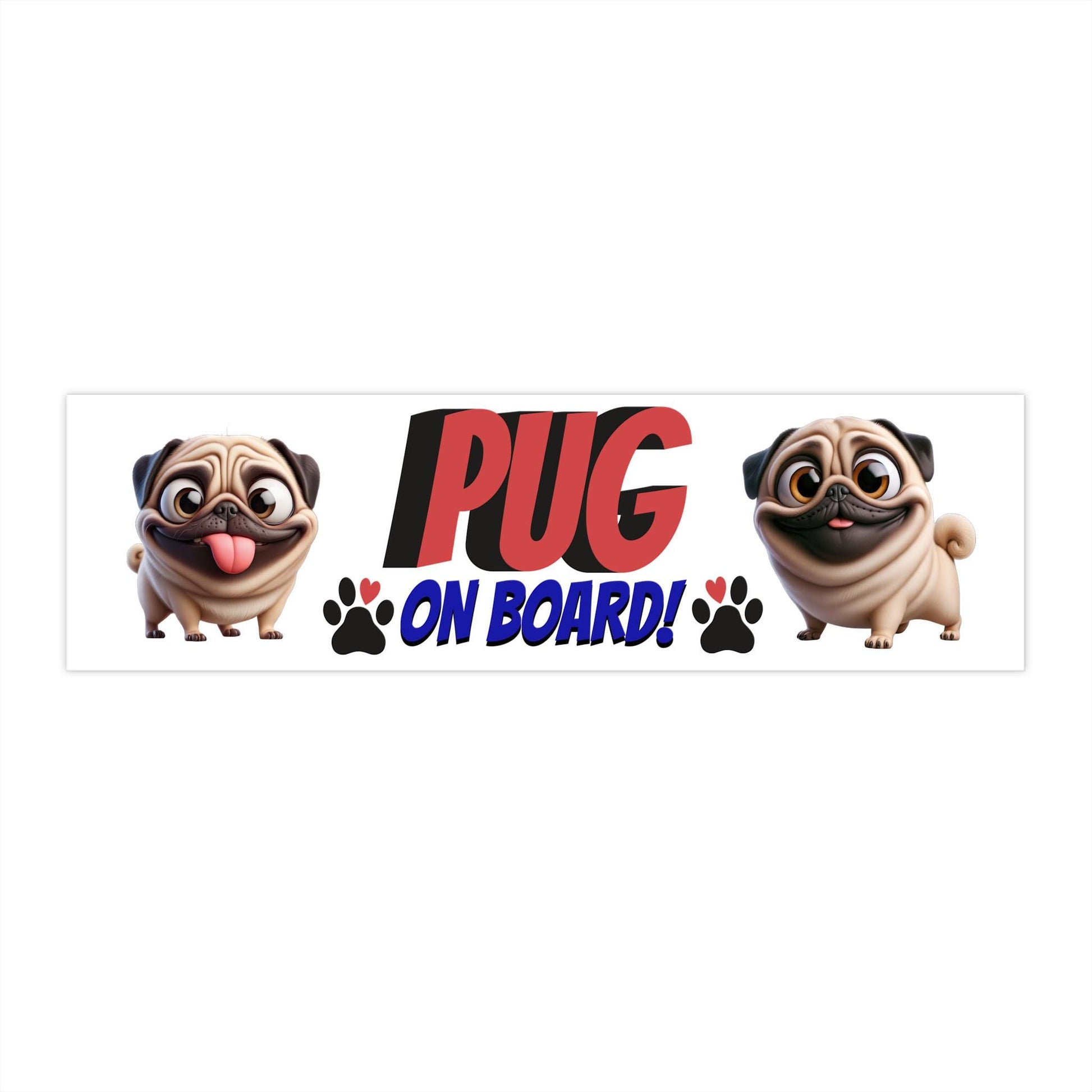 Pug Lover Bumper Sticker - Cute Pug Design for Car Owners, Pug Mom Gift, Pug Dad Present, Fun Pug Decor, Pet Lover Gift