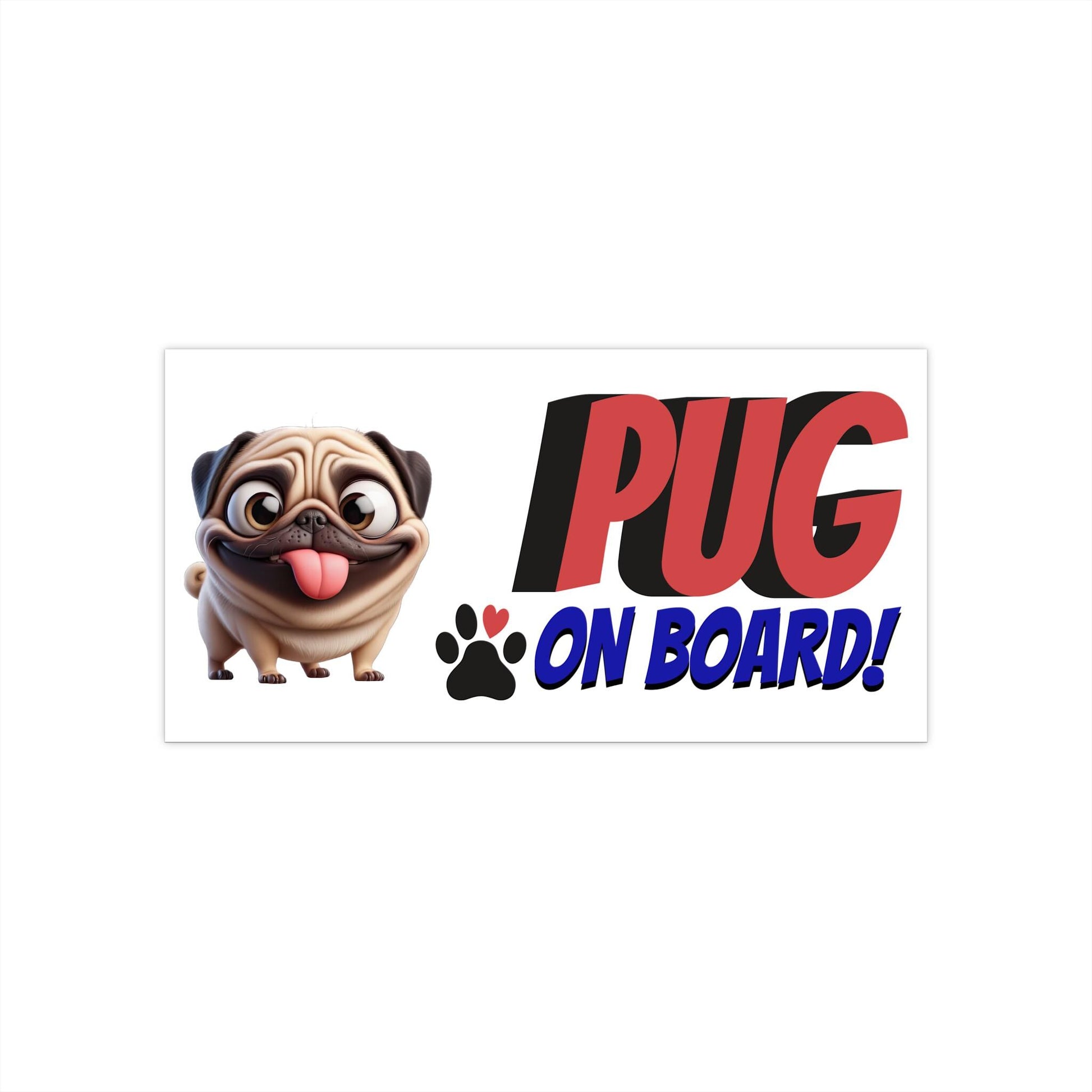 Pug Lover Bumper Sticker - Cute Pug Design for Car Owners, Pug Mom Gift, Pug Dad Present, Fun Pug Decor, Pet Lover Gift
