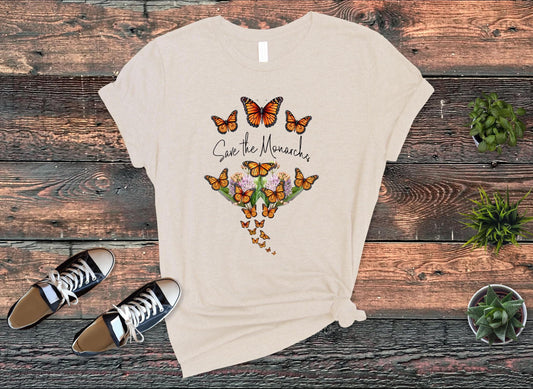 Monarch Butterfly Awareness Tee, Save the Monarchs Shirt, Plant Milkweed Tshirt, Endangered Species Awareness Top, Butterfly Lover Gift