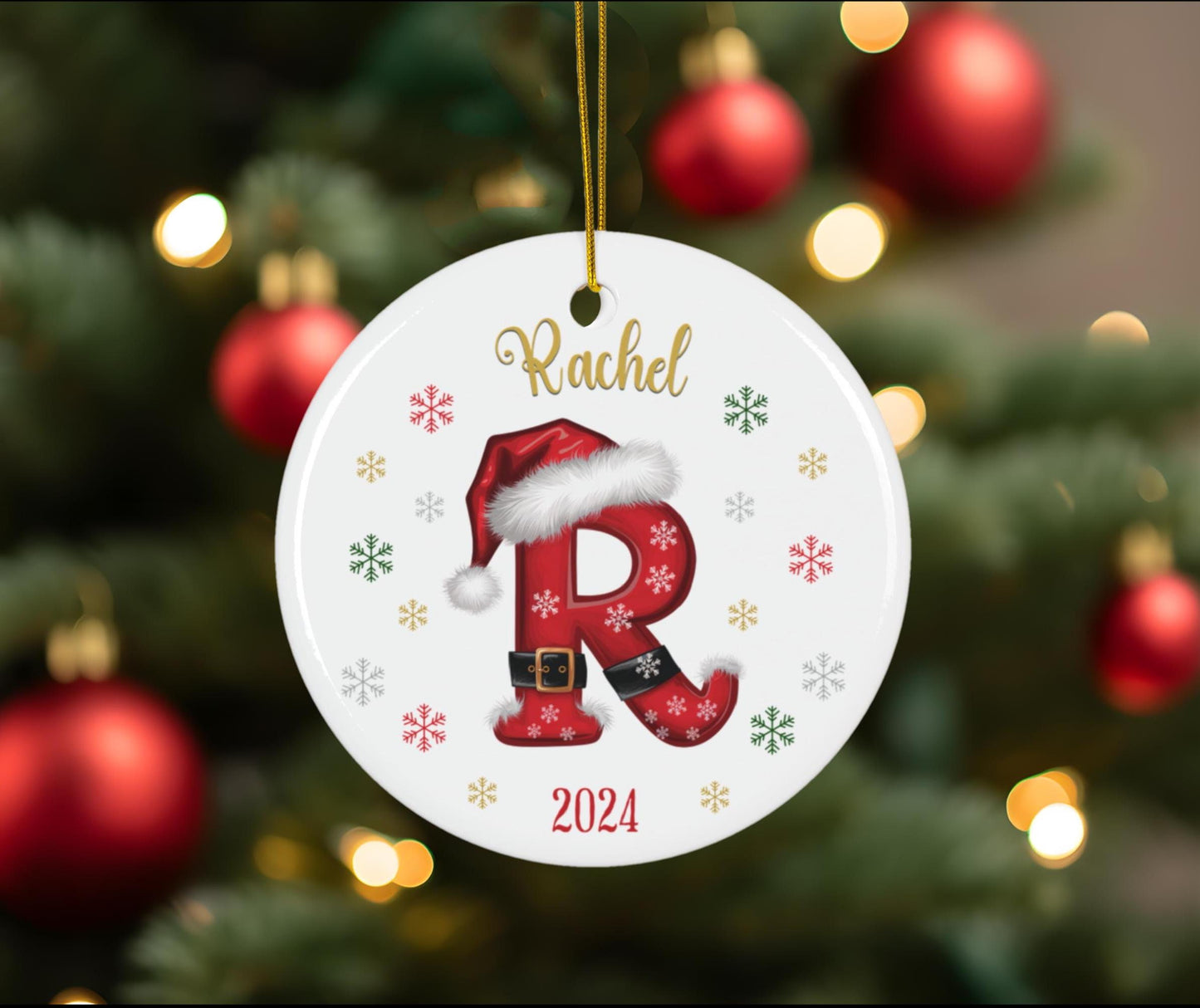 Personalized Christmas Ornament - Initial Monogram
