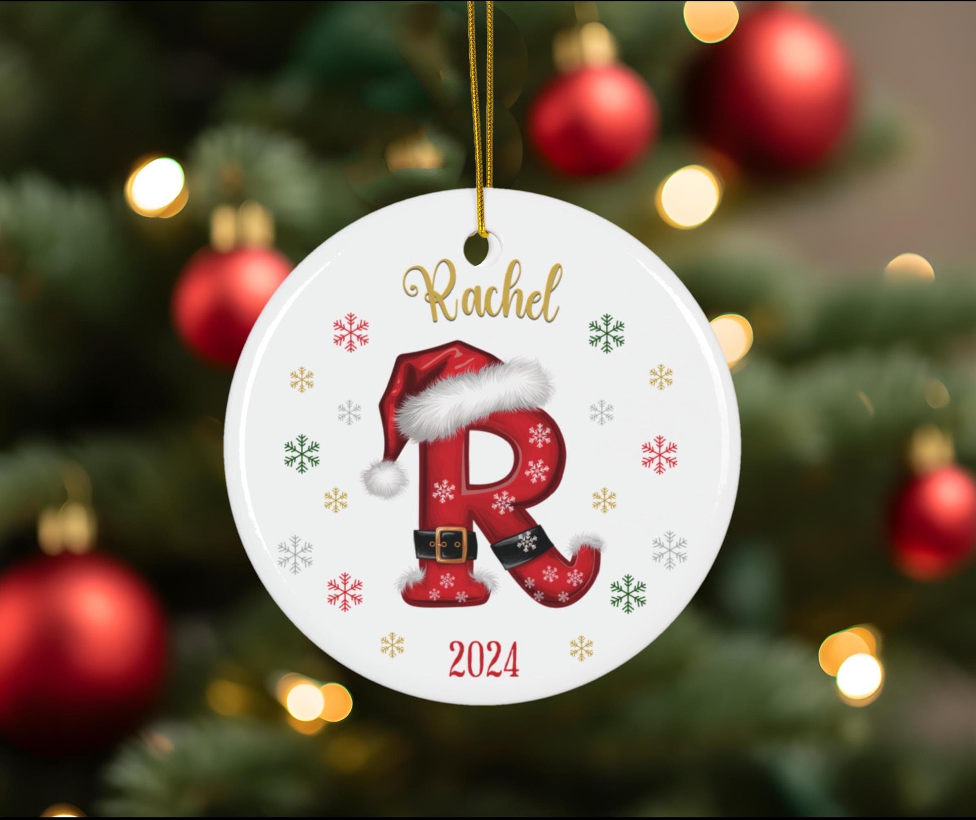 Personalized Christmas Ornament - Initial Monogram