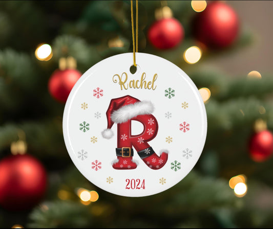 Personalized Christmas Ornament - Initial Monogram