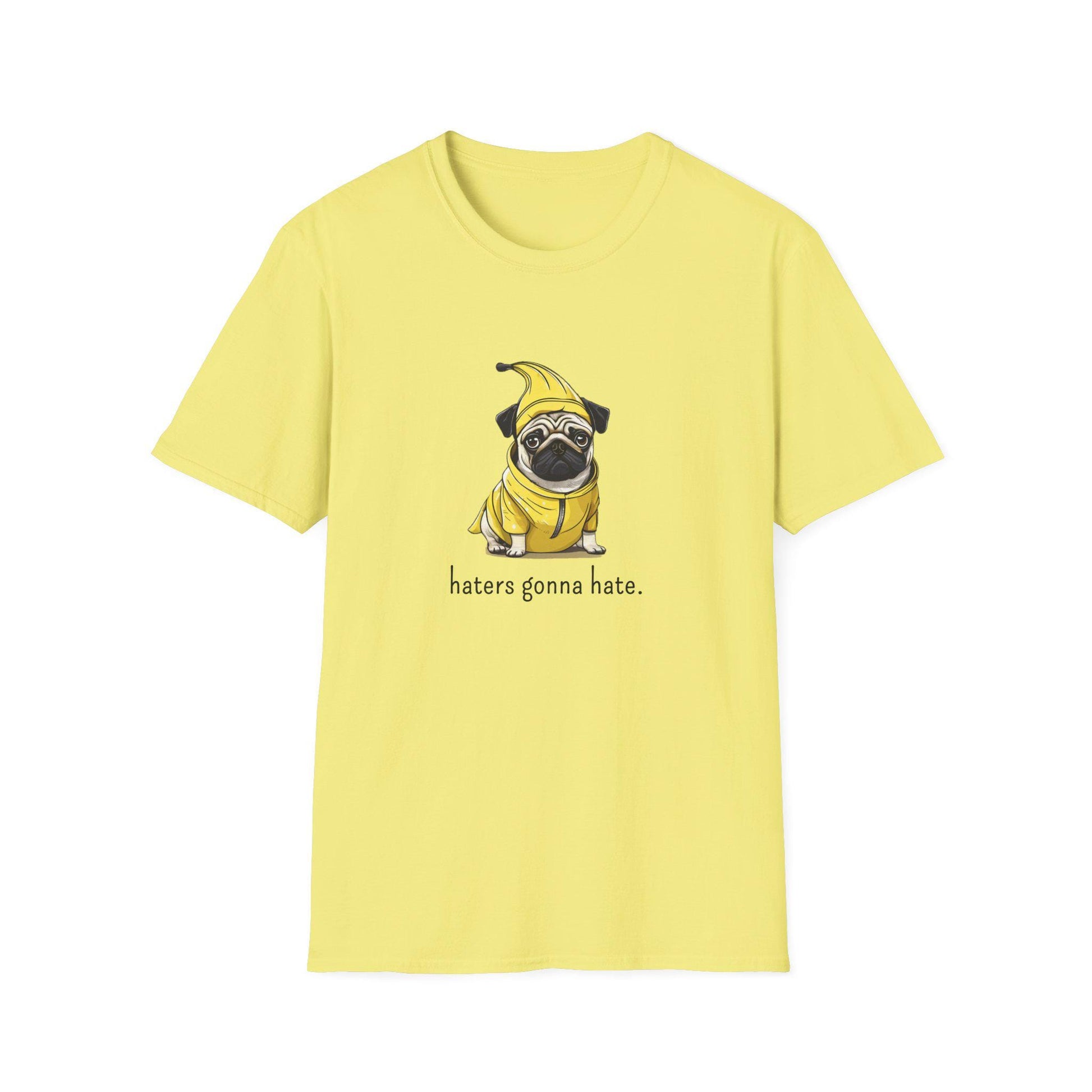 Pug in Banana Costume T-Shirt, Pug Lover Tee, Dog Costume Shirt, Playful Pug Top, Cute Pet Owner Gift