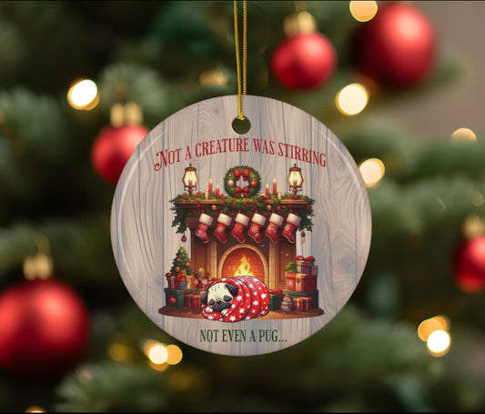 Pug Christmas Ornament - "The Night Before Christmas"
