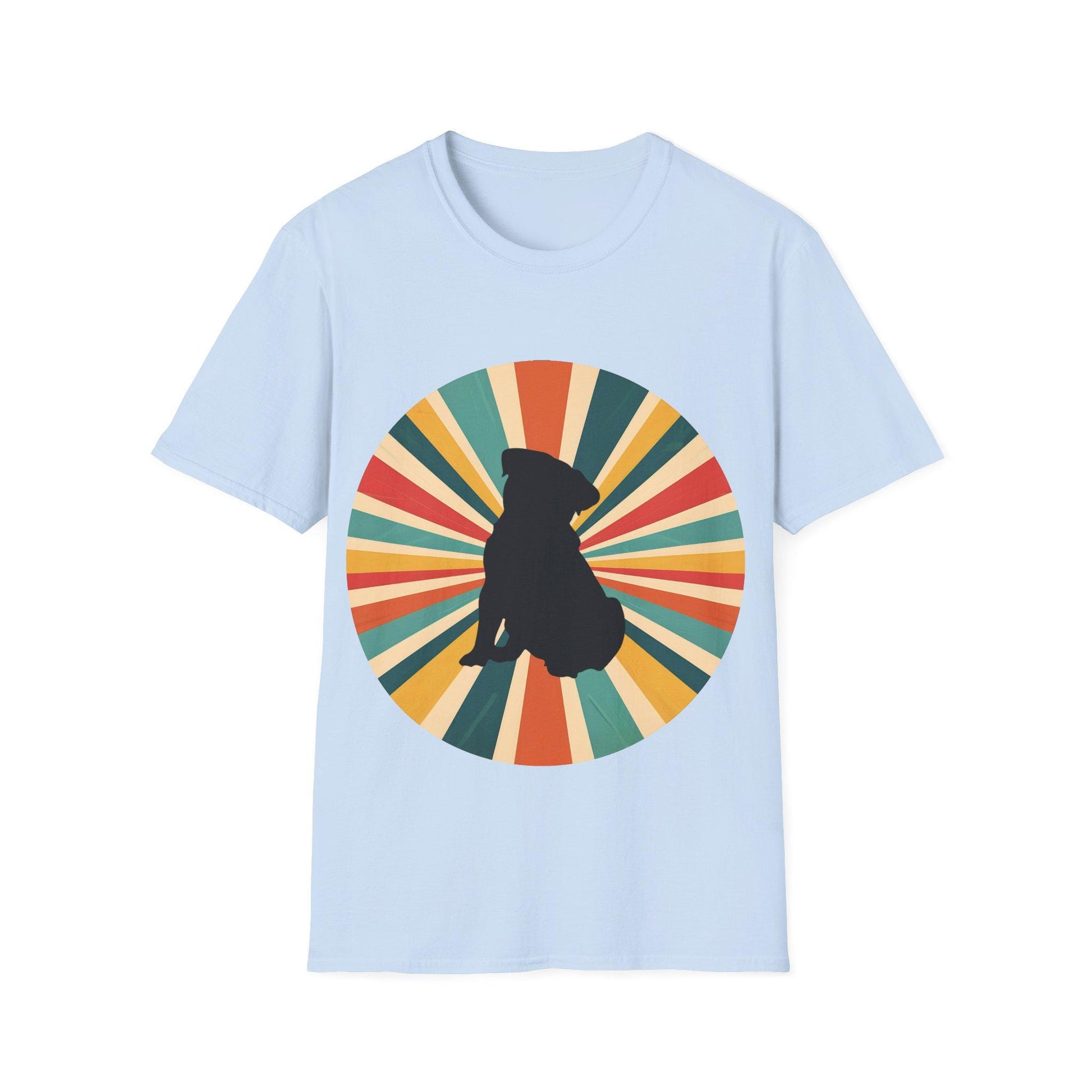 Pug Sunburst Retro T-Shirt