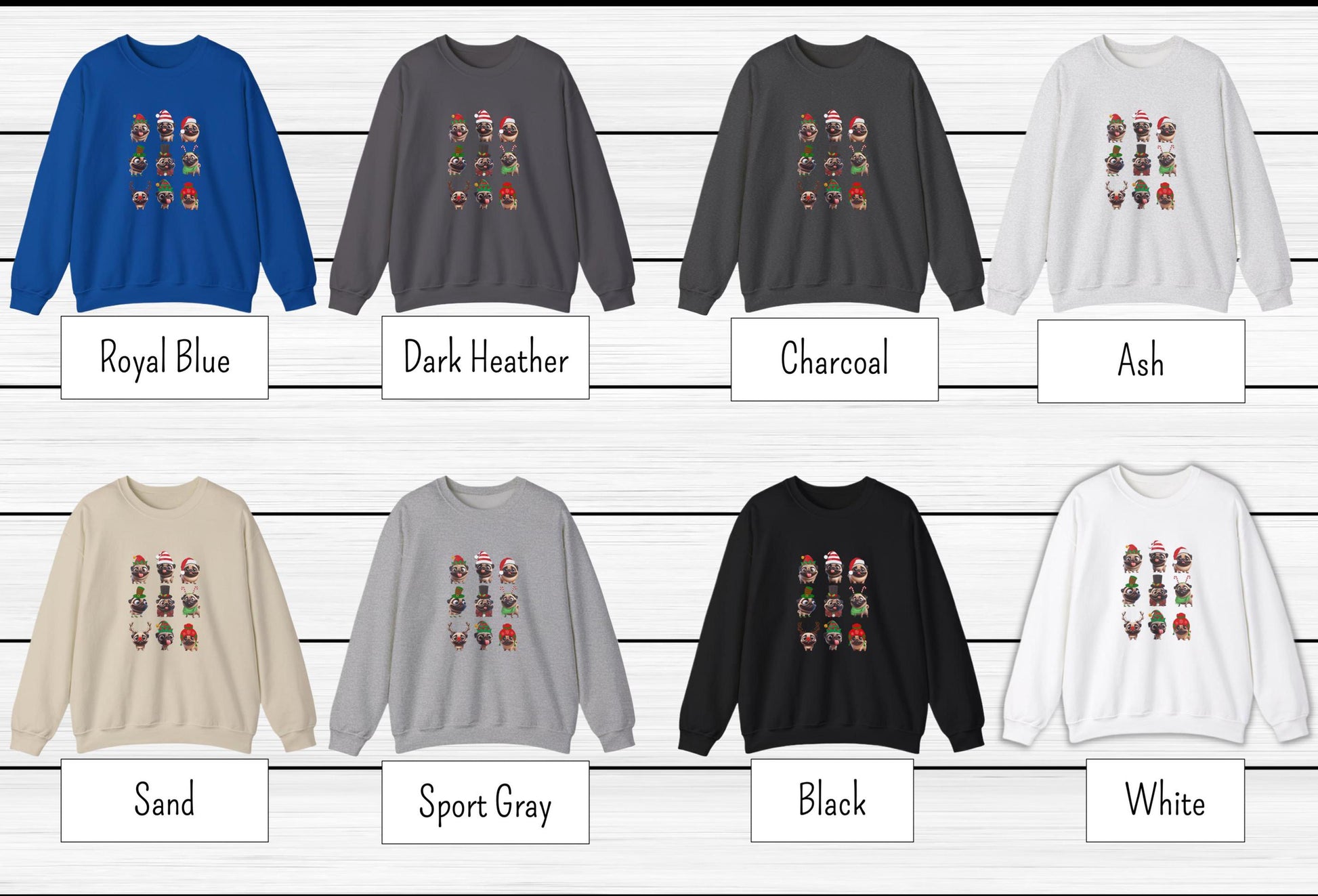 Pug Christmas Sweatshirt, Funny Festive Unisex Crewneck - Holiday Gift, Dog Lover, Winter Apparel, Cute Animal Jumper, Christmas Party