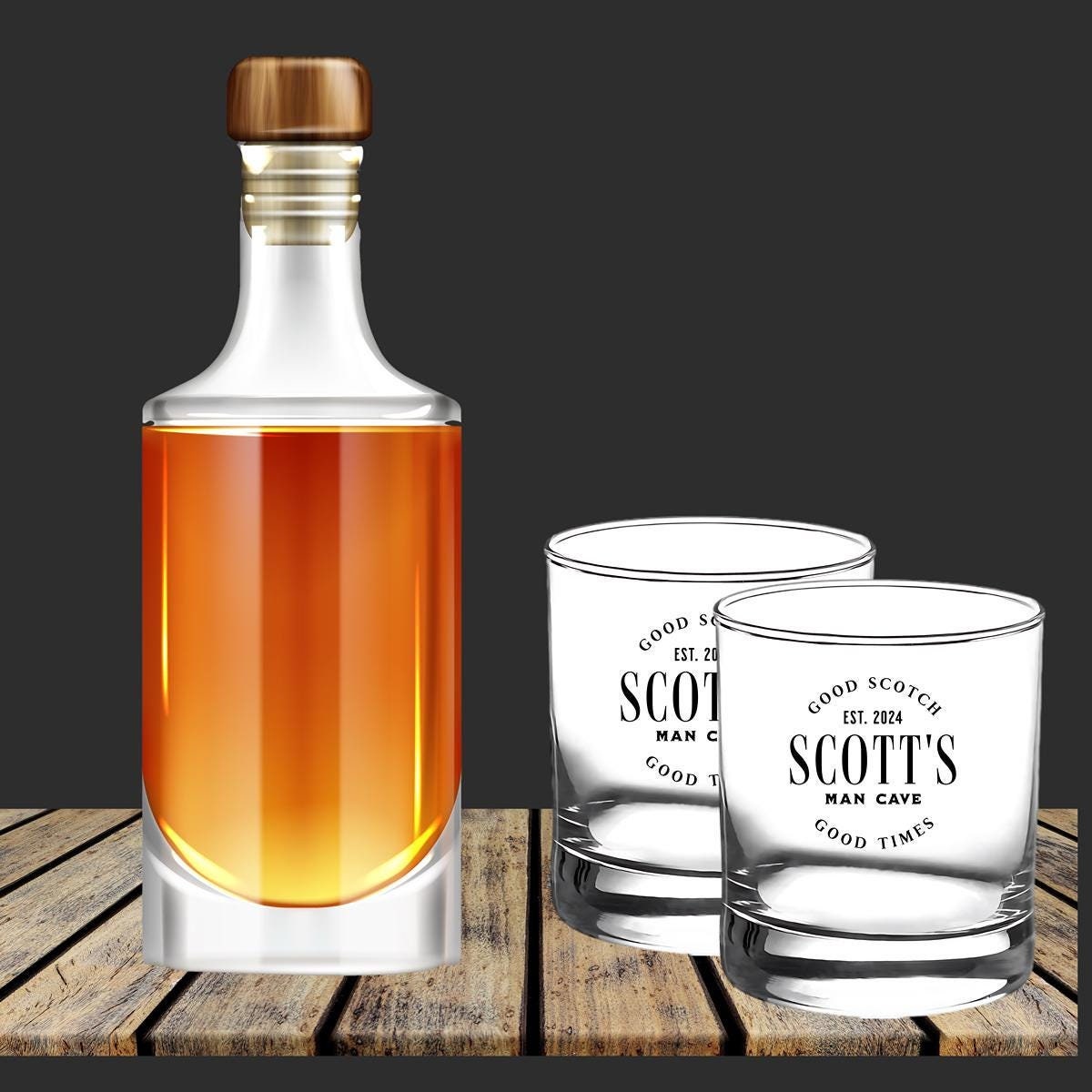 Personalized Rocks Glass, 10oz - Custom Engraved Whiskey Glass for Man Cave - Great Gift for Him, Father's Day, Birthday, Christmas, Wedding