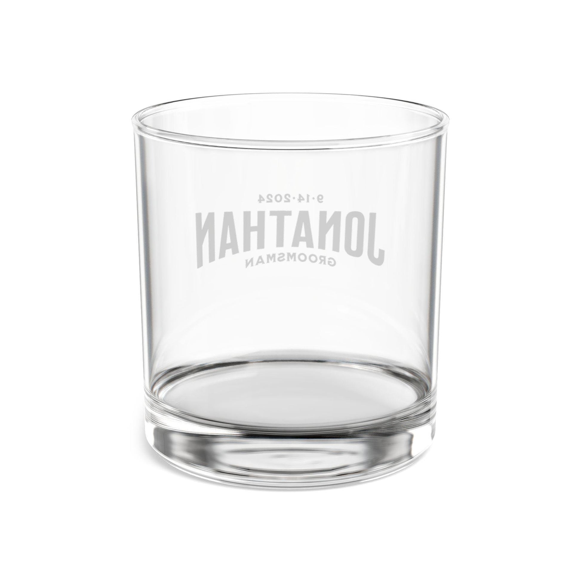 Personalized Rocks Glass, Custom Whiskey Glass for Groomsman Gift, Engraved Bourbon Glass, Father's Day Present, Wedding Party Favor