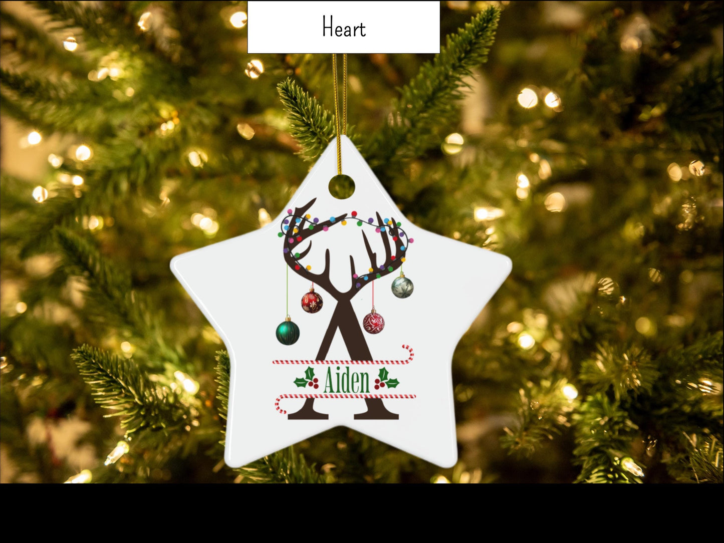 Personalized Reindeer Christmas Ornament