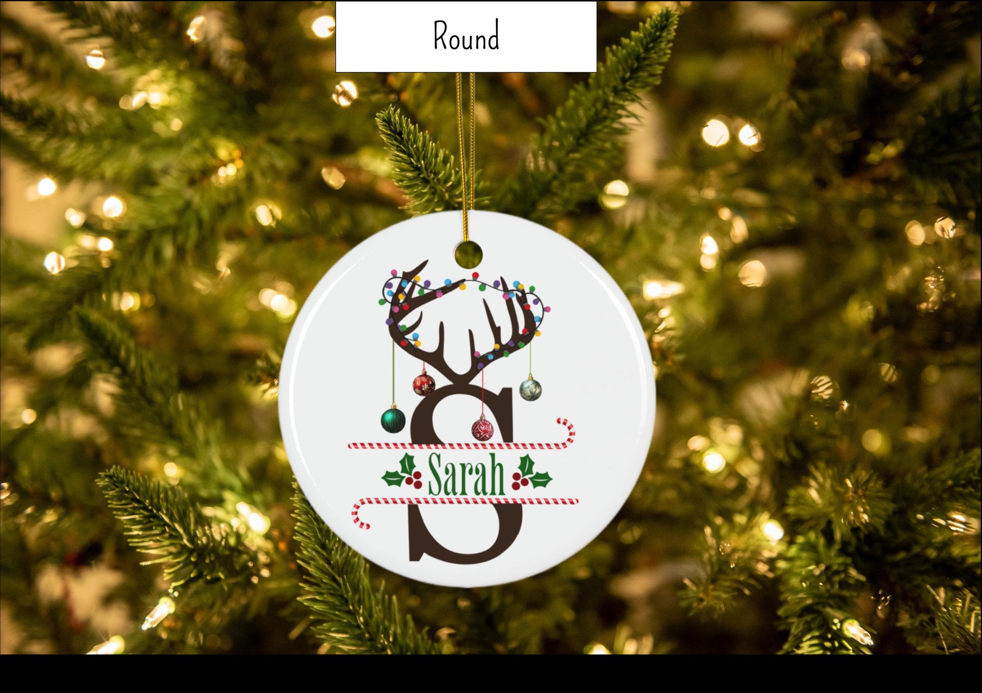 Personalized Reindeer Christmas Ornament