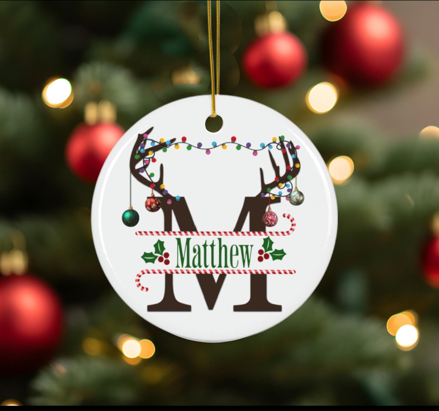 Personalized Reindeer Christmas Ornament