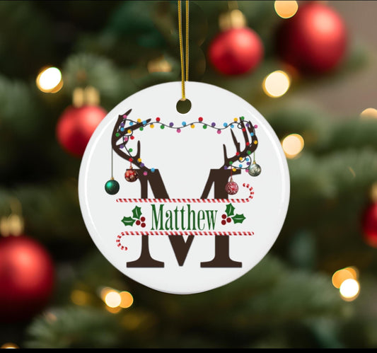 Personalized Reindeer Christmas Ornament