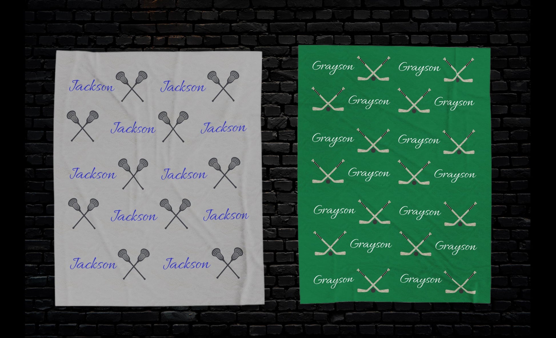 Personalized Sports Blanket, Personalized Velveteen Plush Blanket, Christmas Gift for Kids, Baseball, Football, Soccer, Lacrosse, Golf Gift