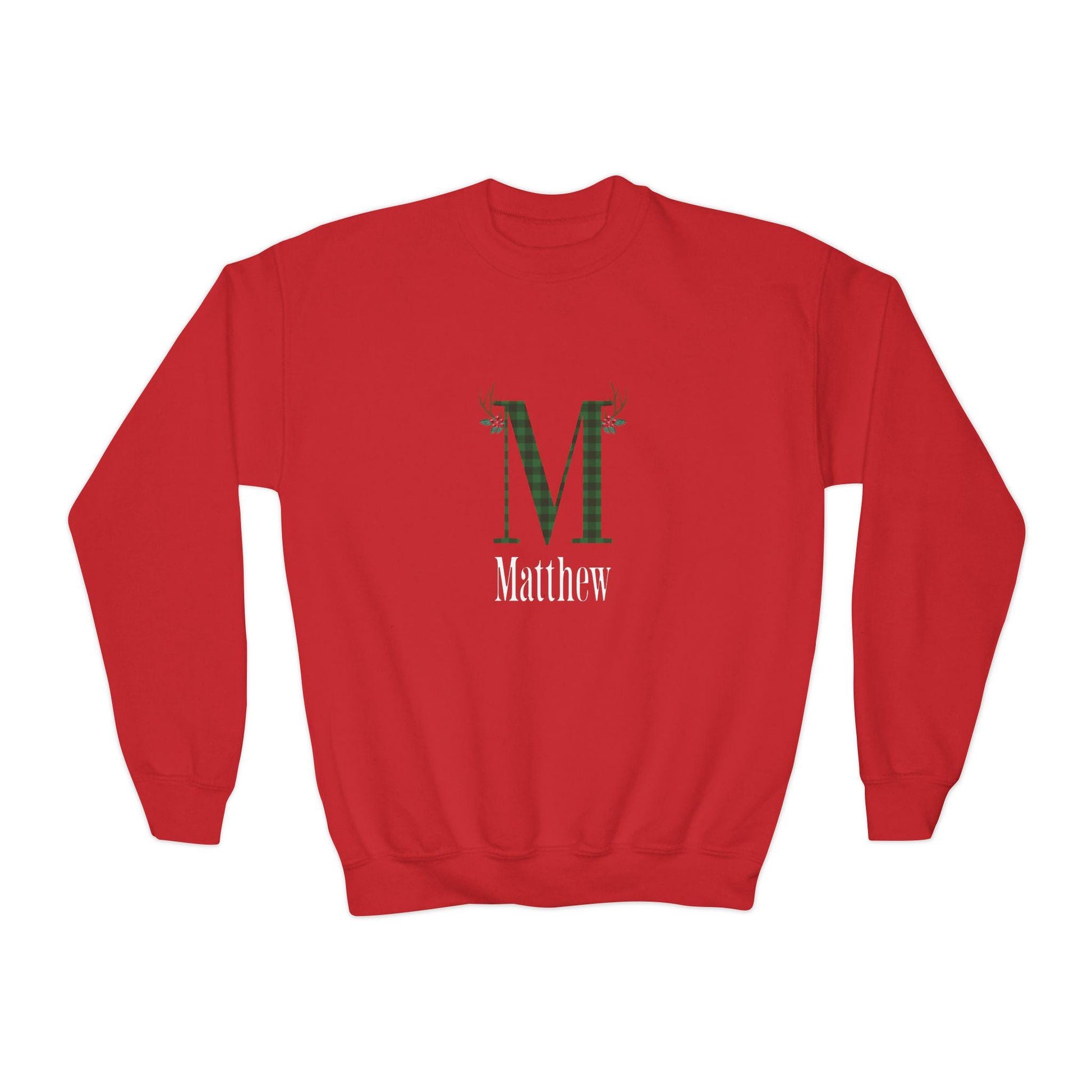 Kids' Personalized Monogram Christmas Sweatshirt