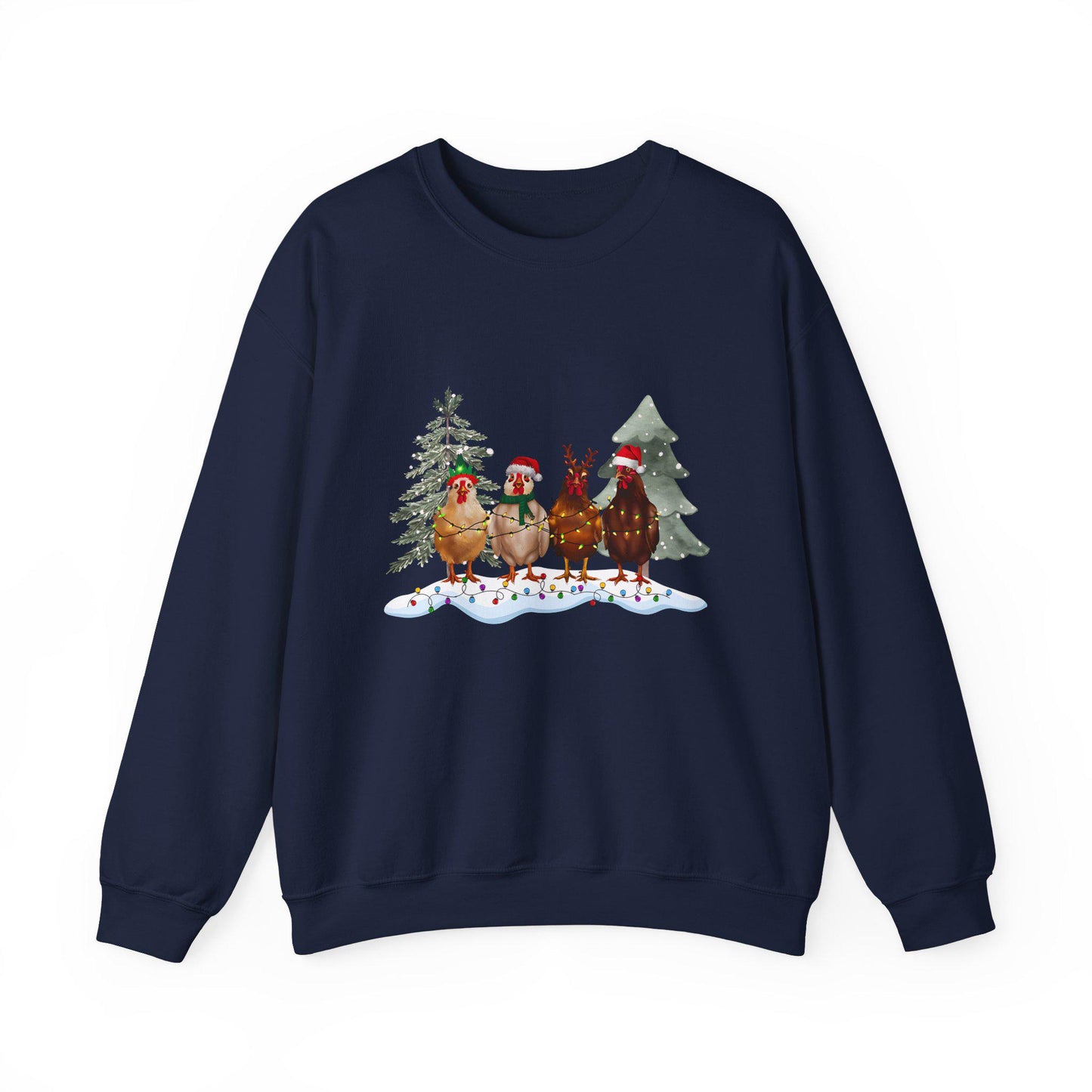 Christmas Chickens Crewneck Sweatshirt