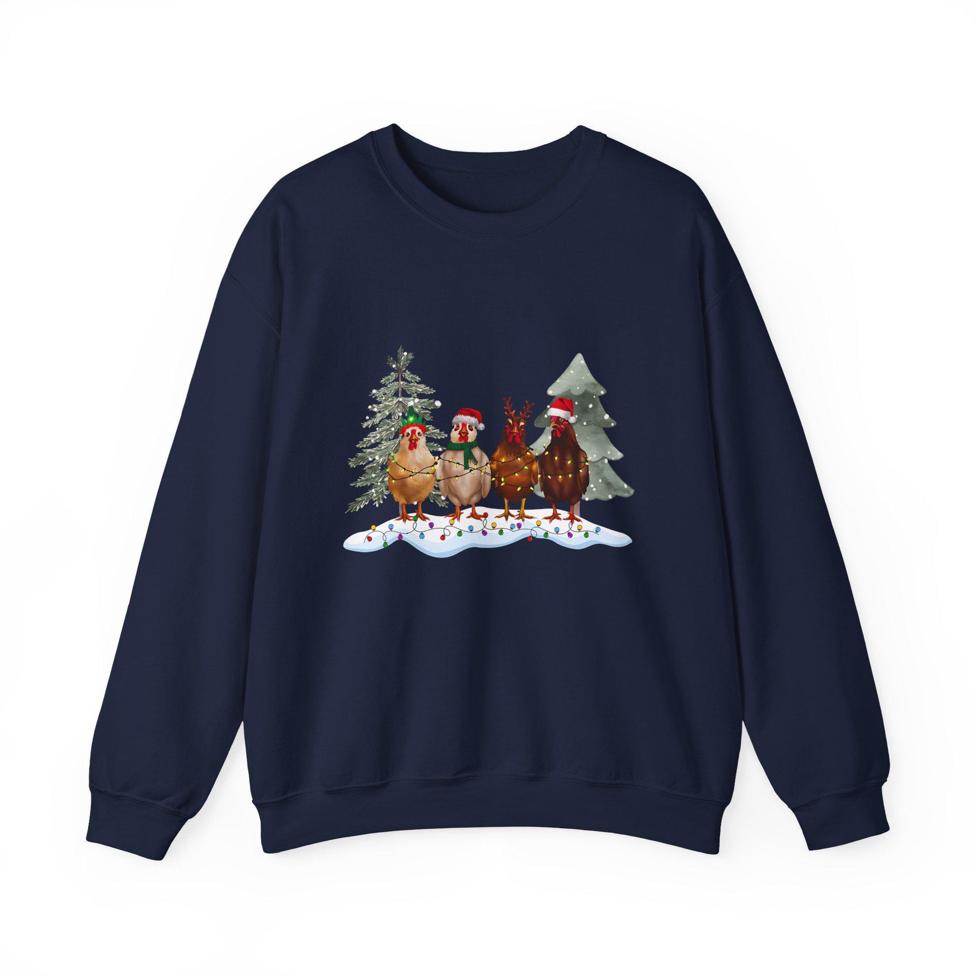 Christmas Chickens Crewneck Sweatshirt