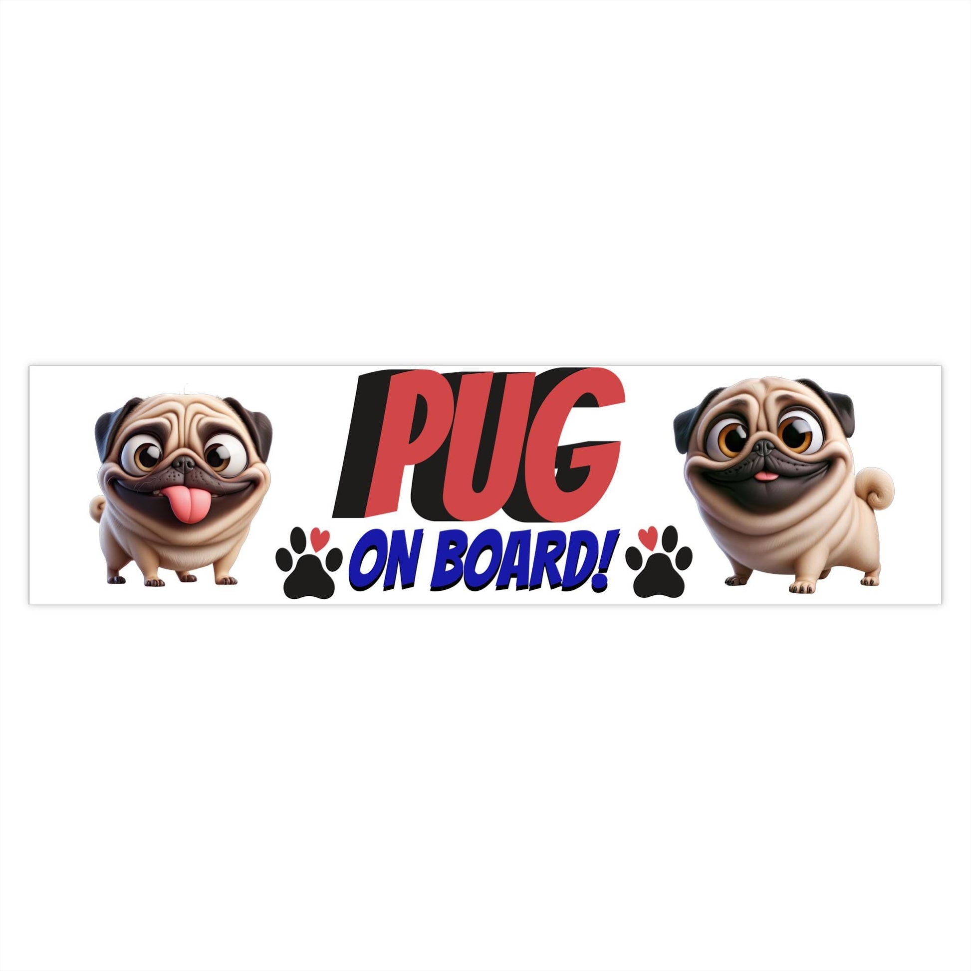 Pug Lover Bumper Sticker - Cute Pug Design for Car Owners, Pug Mom Gift, Pug Dad Present, Fun Pug Decor, Pet Lover Gift