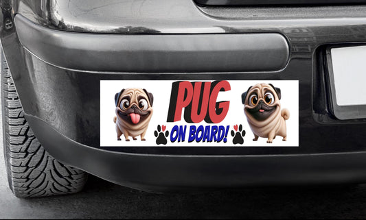 Pug Lover Bumper Sticker - Cute Pug Design for Car Owners, Pug Mom Gift, Pug Dad Present, Fun Pug Decor, Pet Lover Gift