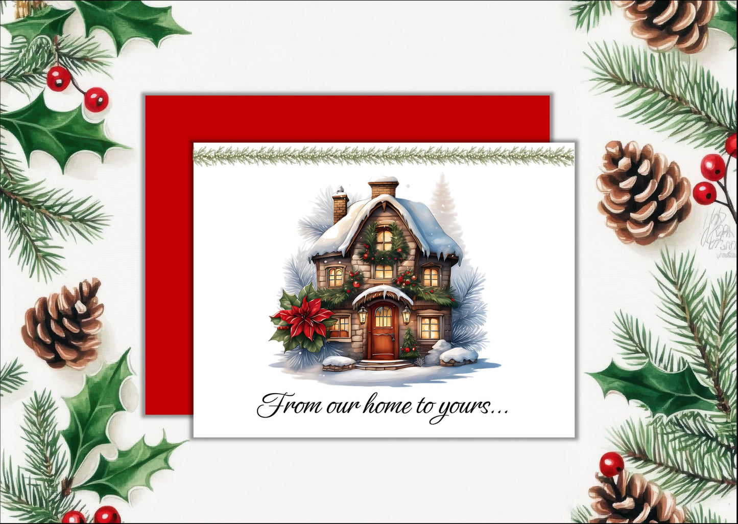 Cozy Cottage Christmas Cards, Holiday Cards