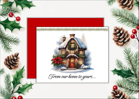 Cozy Cottage Christmas Cards, Holiday Cards