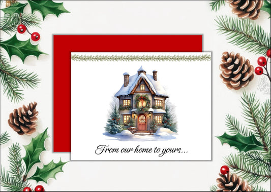 Cozy Cottage Christmas Cards, Holiday Cards