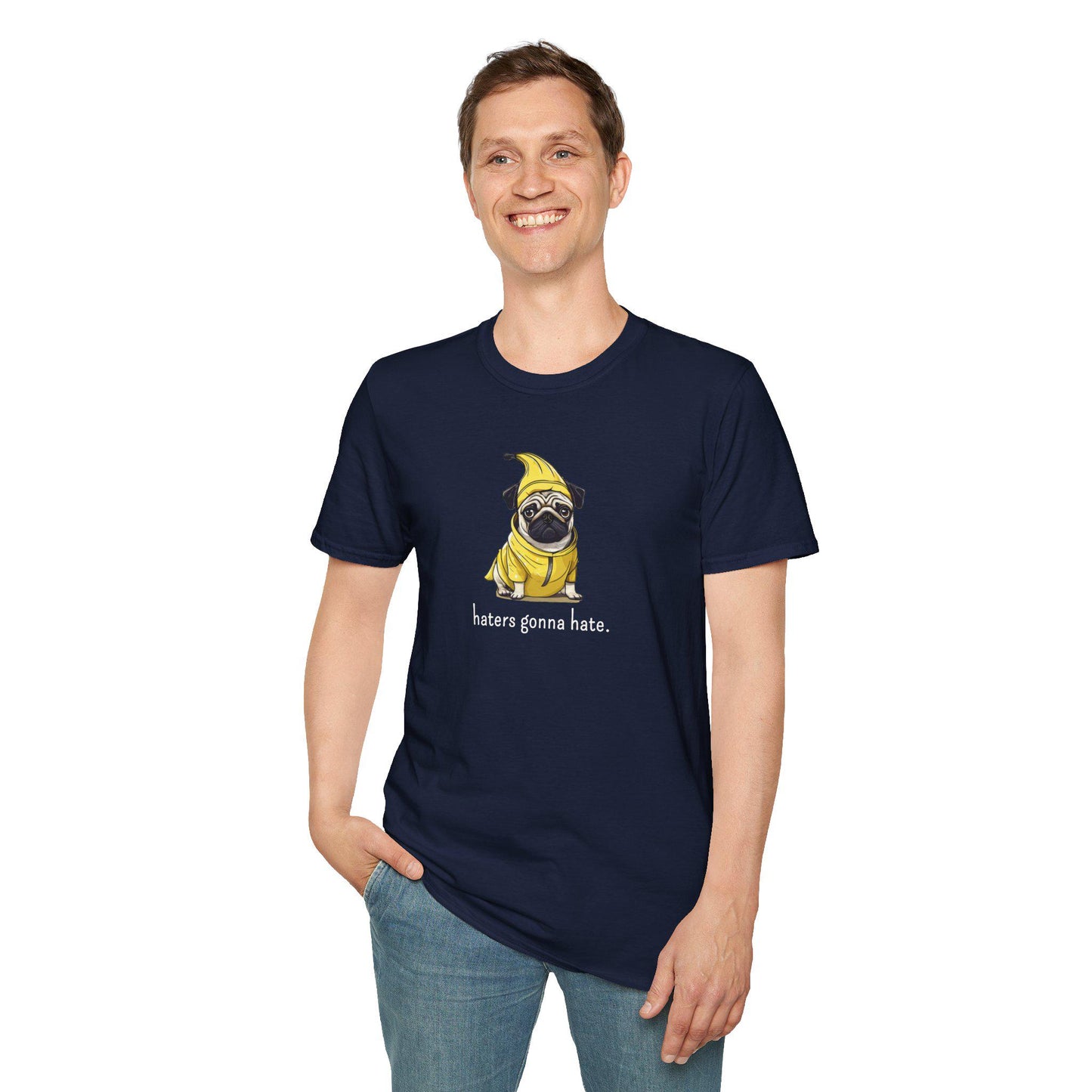Pug in Banana Costume T-Shirt, Pug Lover Tee, Dog Costume Shirt, Playful Pug Top, Cute Pet Owner Gift