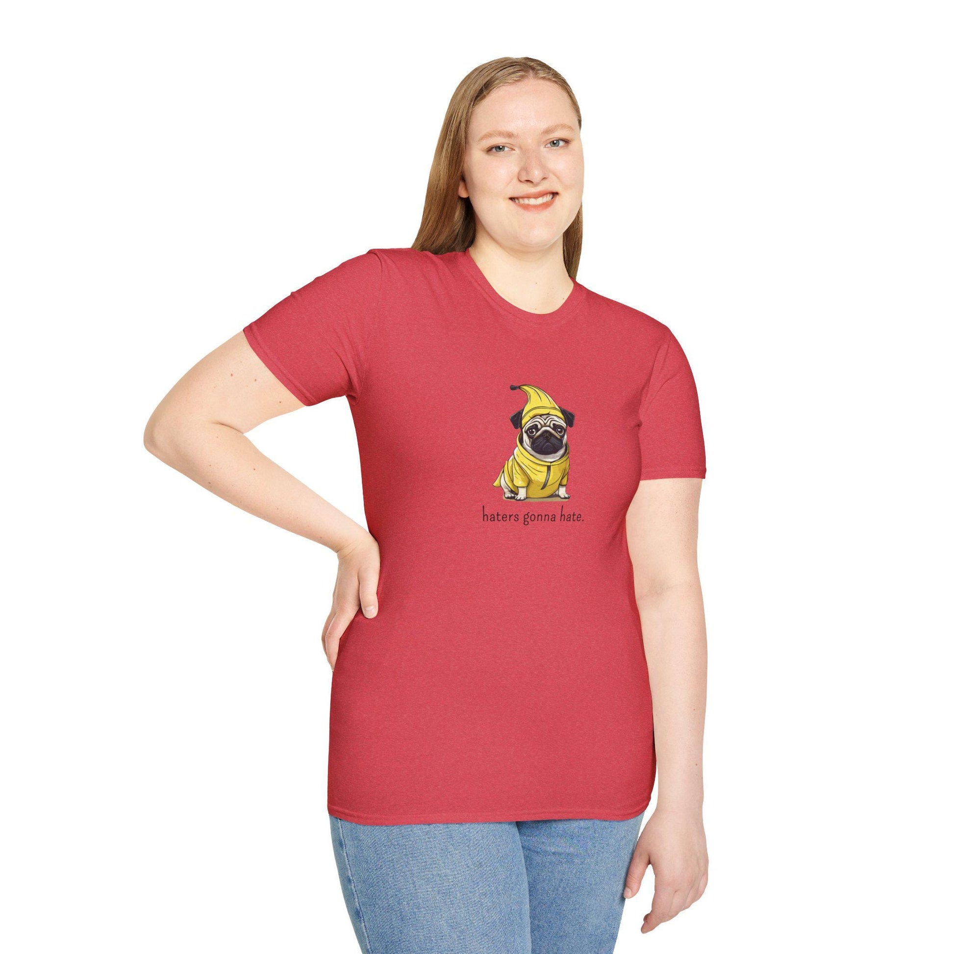 Pug in Banana Costume T-Shirt, Pug Lover Tee, Dog Costume Shirt, Playful Pug Top, Cute Pet Owner Gift