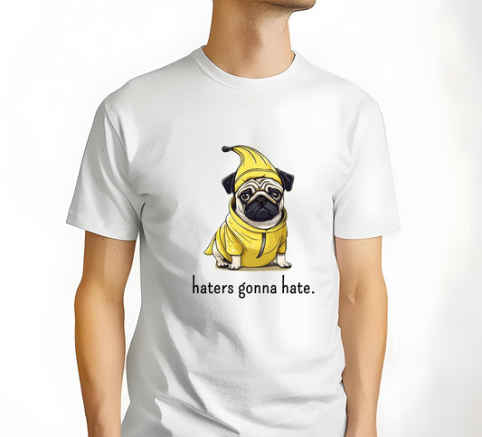 Pug in Banana Costume T-Shirt, Pug Lover Tee, Dog Costume Shirt, Playful Pug Top, Cute Pet Owner Gift