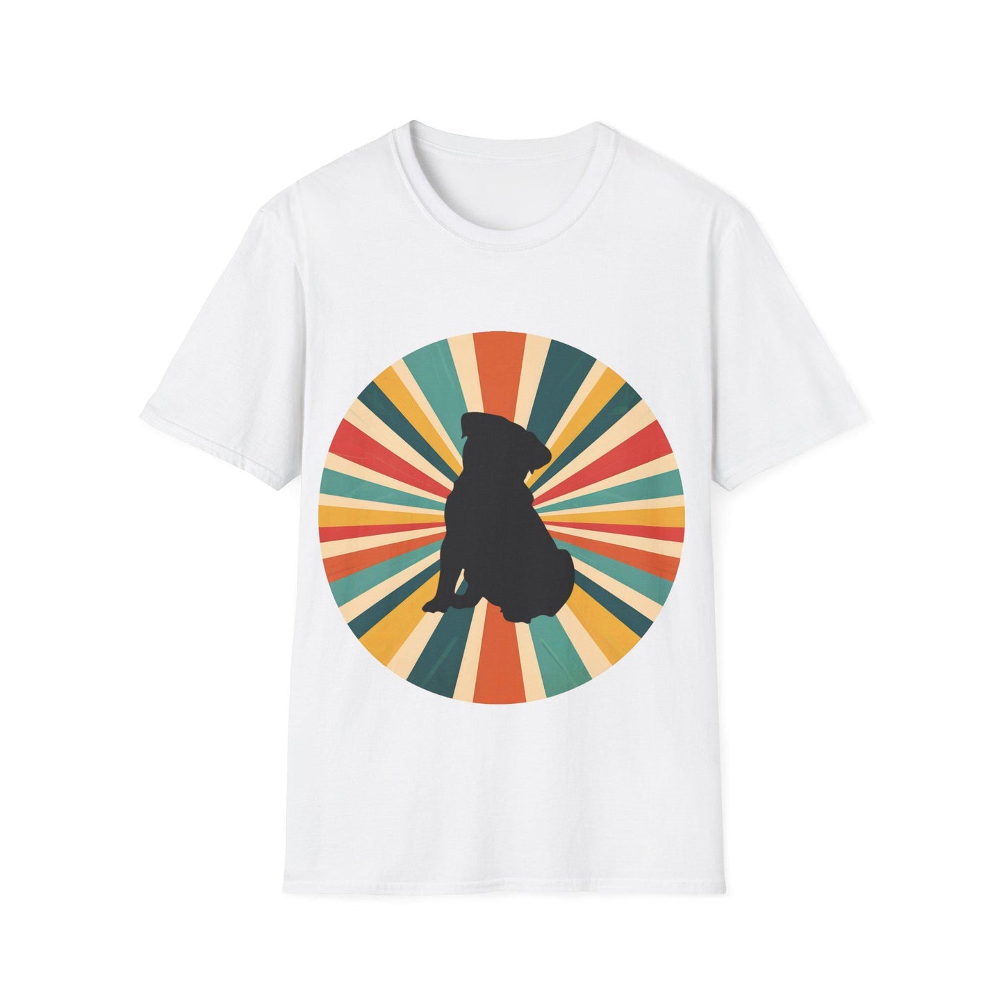 Pug Sunburst Retro T-Shirt