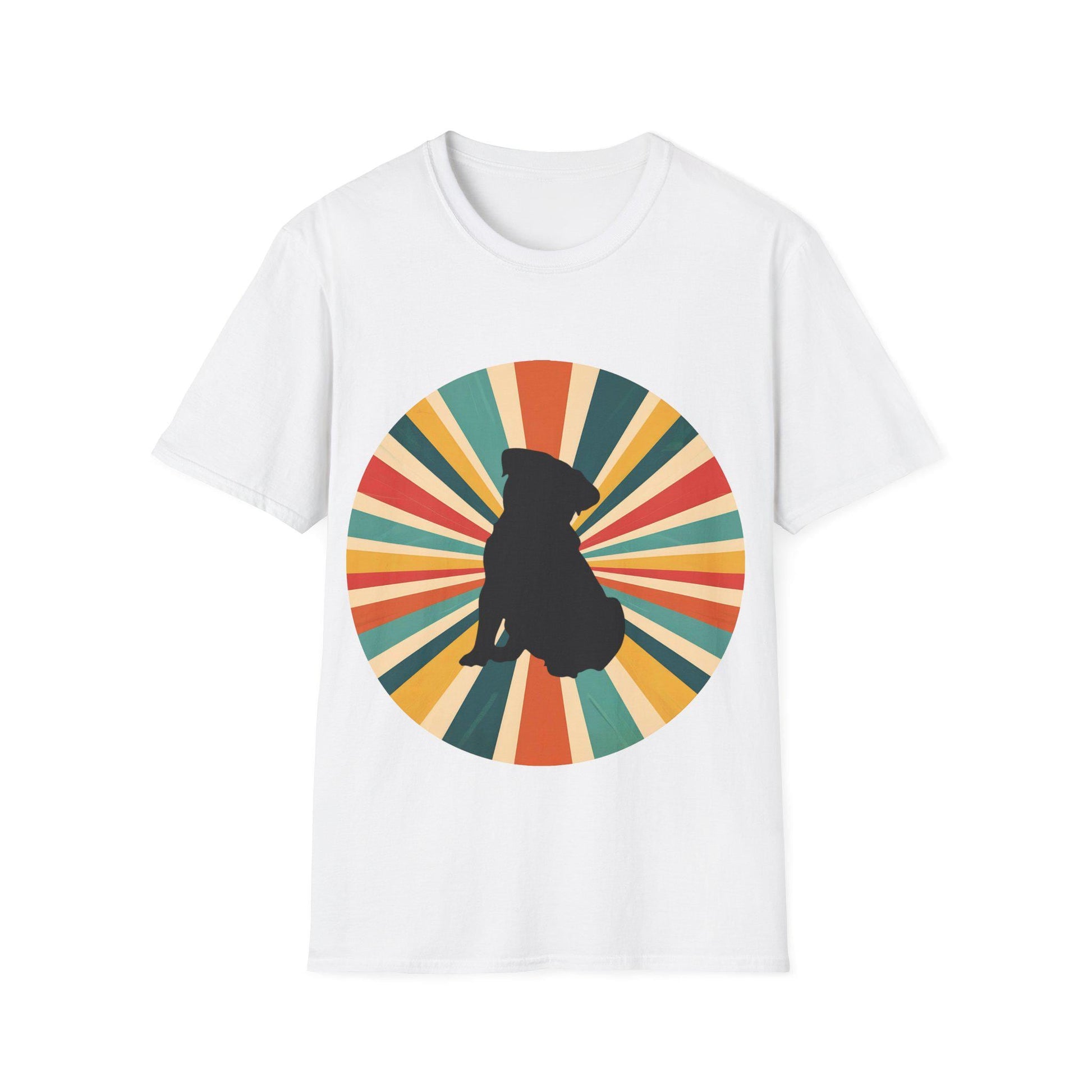 Pug Sunburst Retro T-Shirt