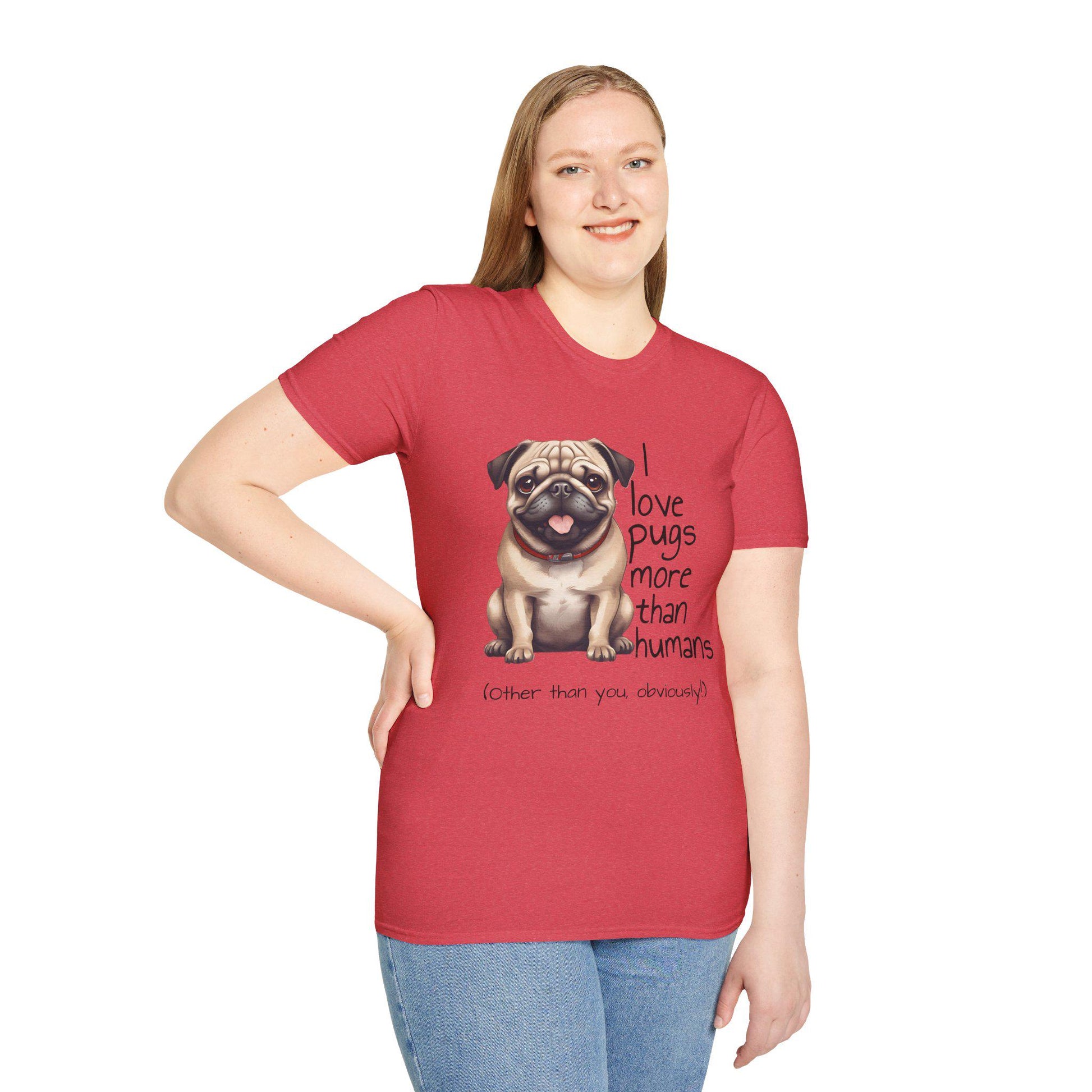 Funny Pug Lover T-Shirt - I Love Pugs More than People