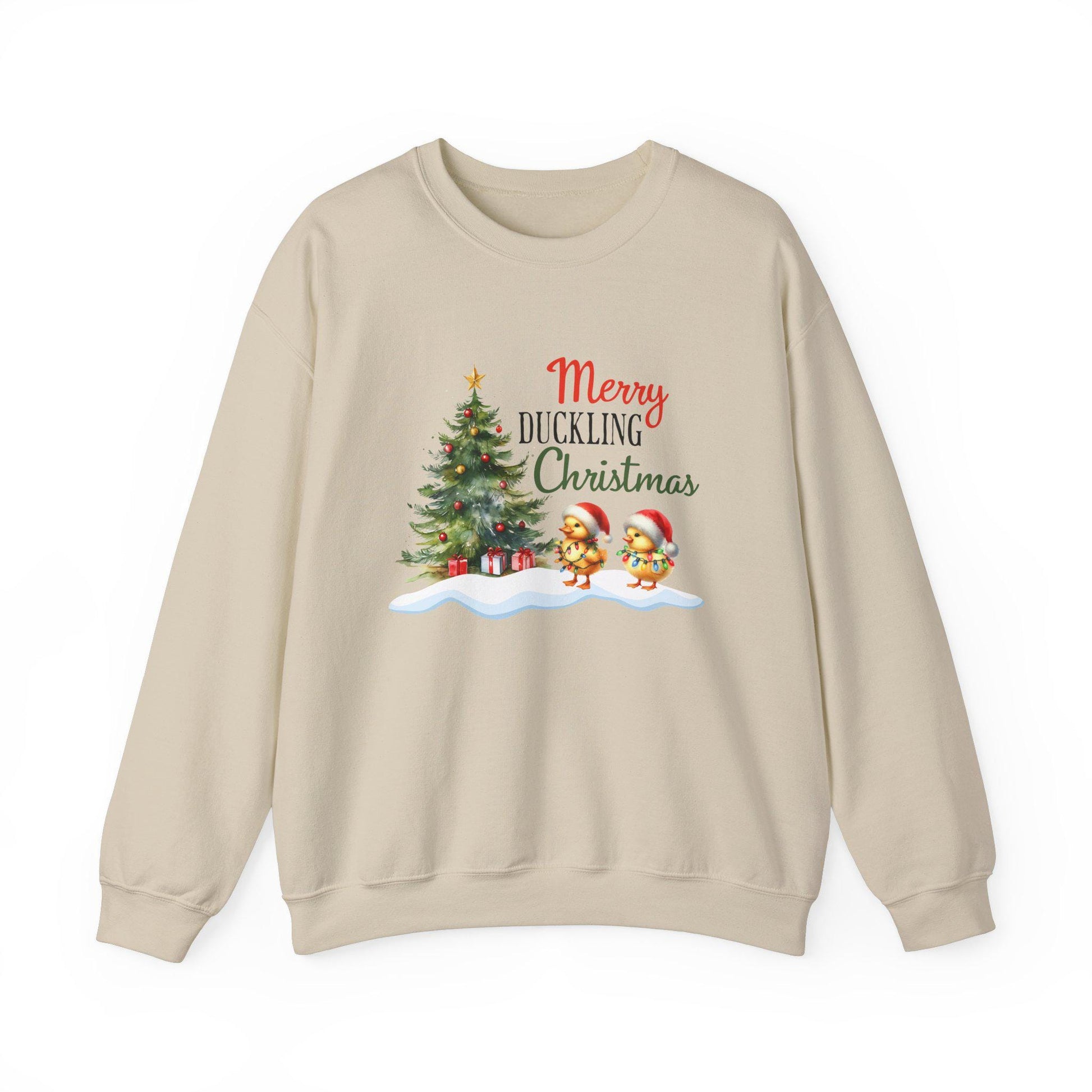 Funny Christmas Duckling Sweatshirt, Merry Duckling Christmas Jumper, Holiday Gift, Festive Crewneck, Cute Xmas Lights Top, Unisex Winter