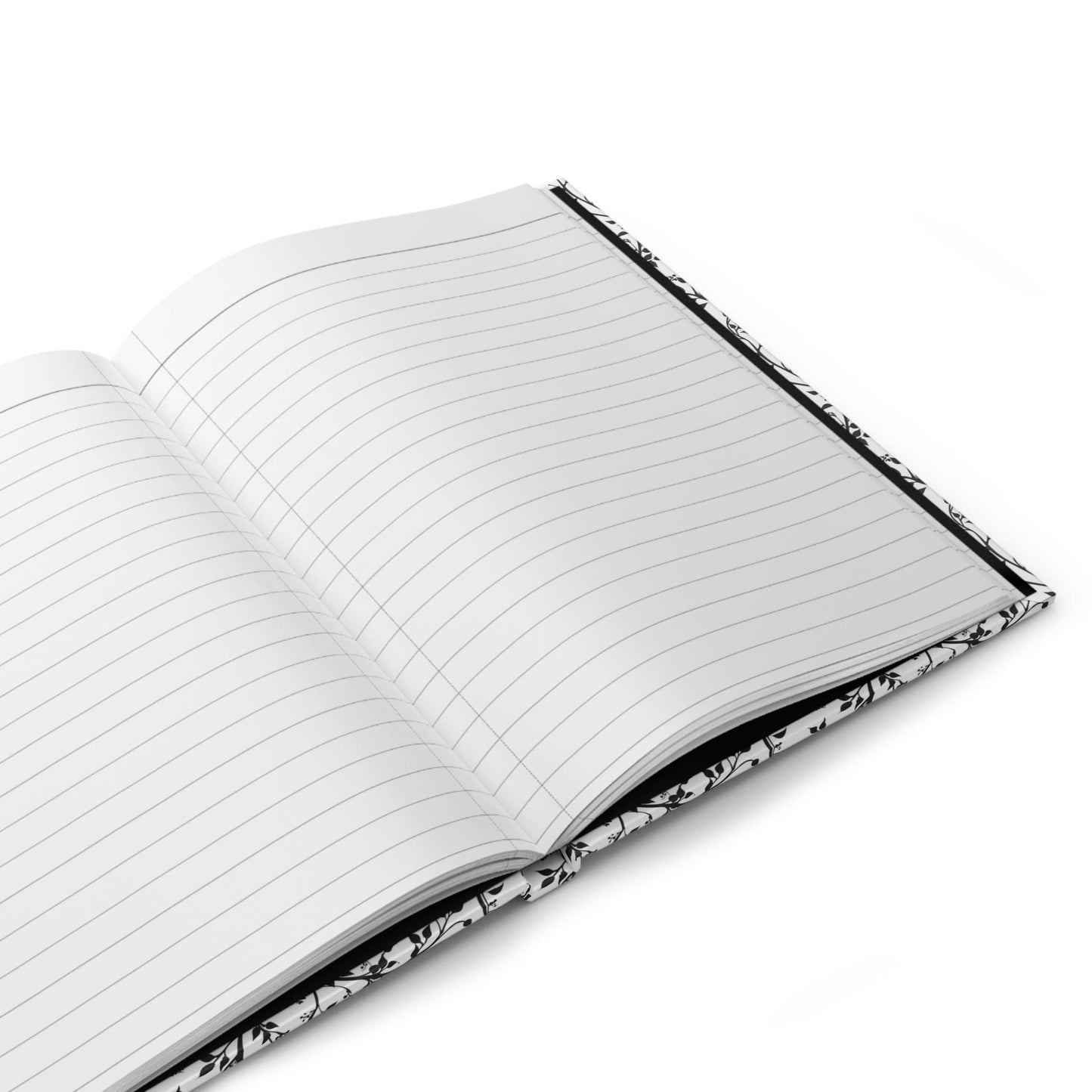 Personalized Hardcover Notebook,Vine Pattern Hardcover Journal, Unique Diary, Black and White Writing Journal, Customizable Sketchbook