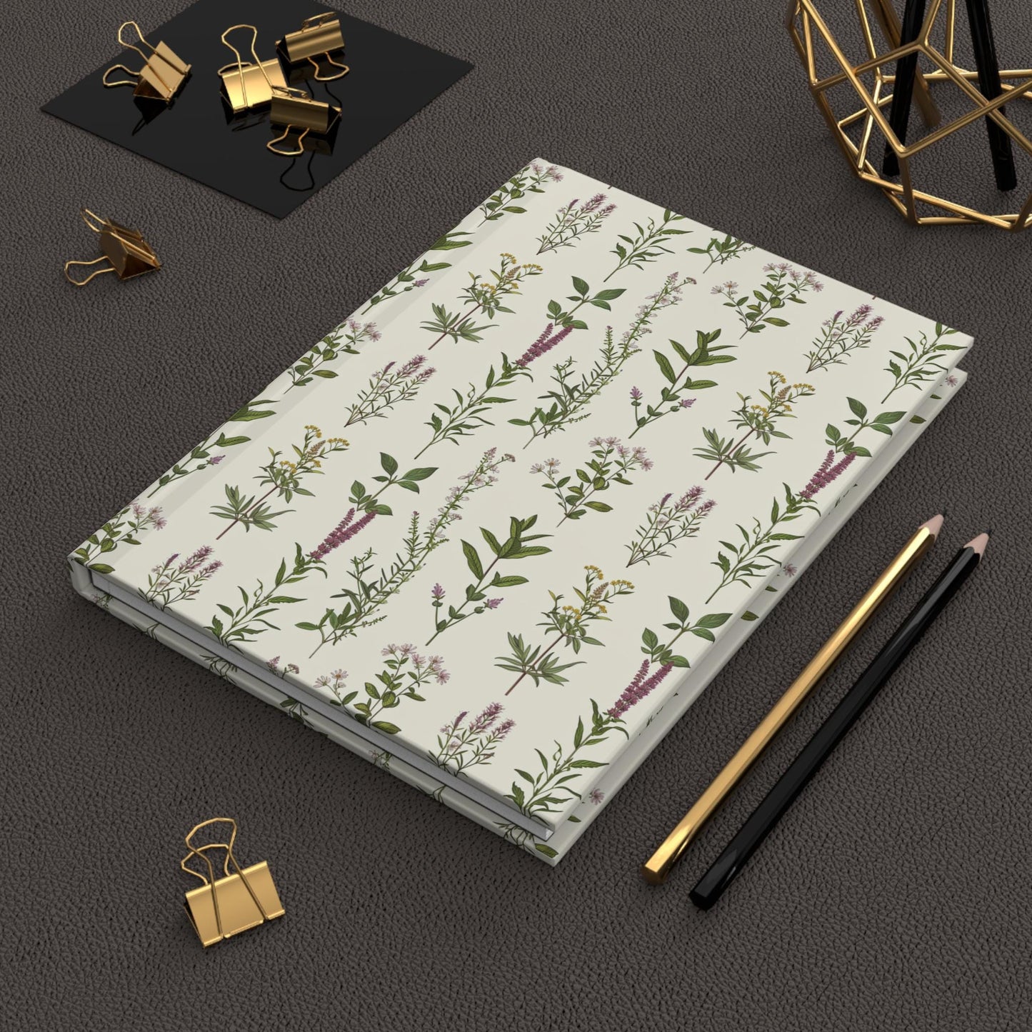 Vintage Herbal Botanical Hardcover Journal, Matte Finish Notebook, Botanical Diary, Rustic Journal, Gift for Nature Lover, Floral Planner