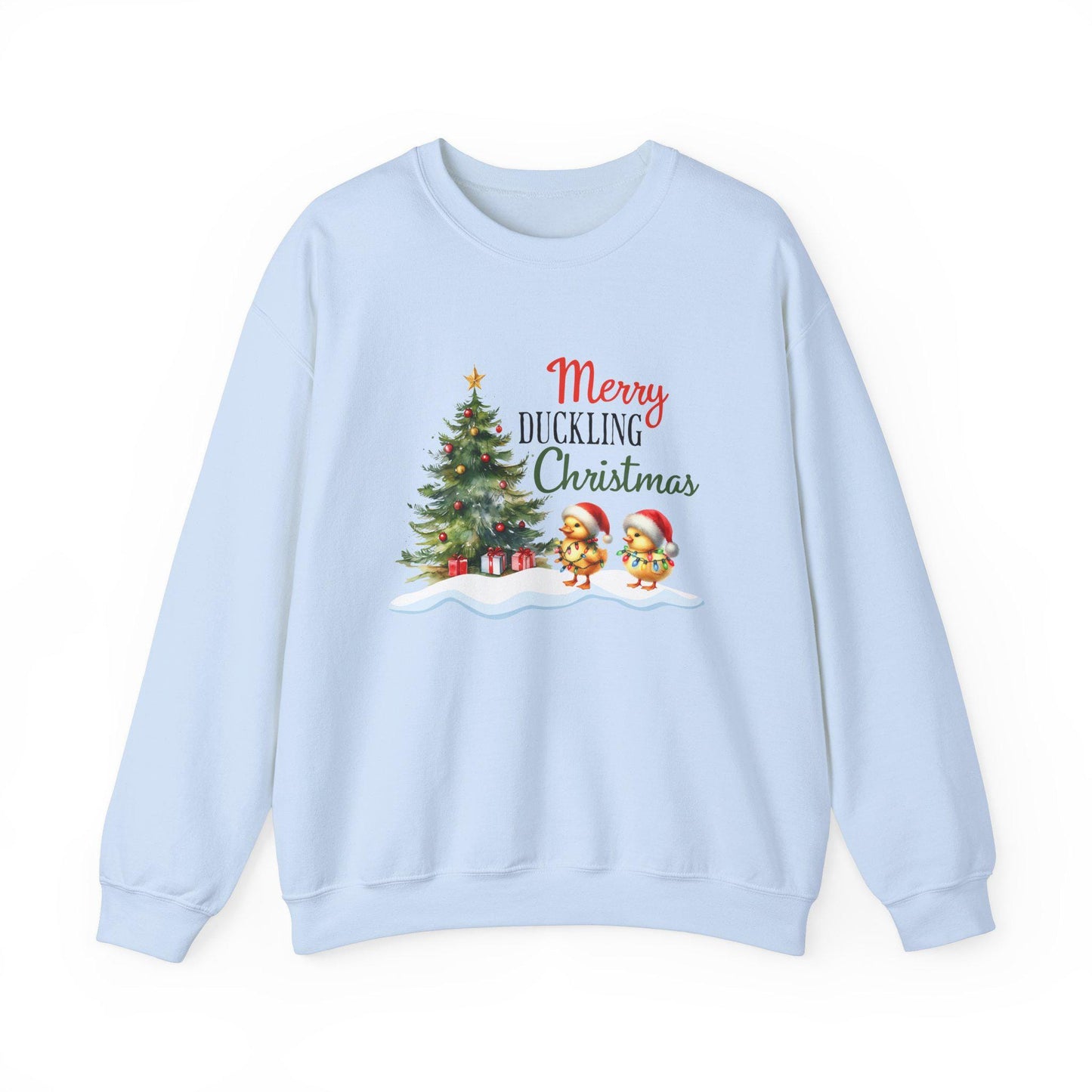 Funny Christmas Duckling Sweatshirt, Merry Duckling Christmas Jumper, Holiday Gift, Festive Crewneck, Cute Xmas Lights Top, Unisex Winter
