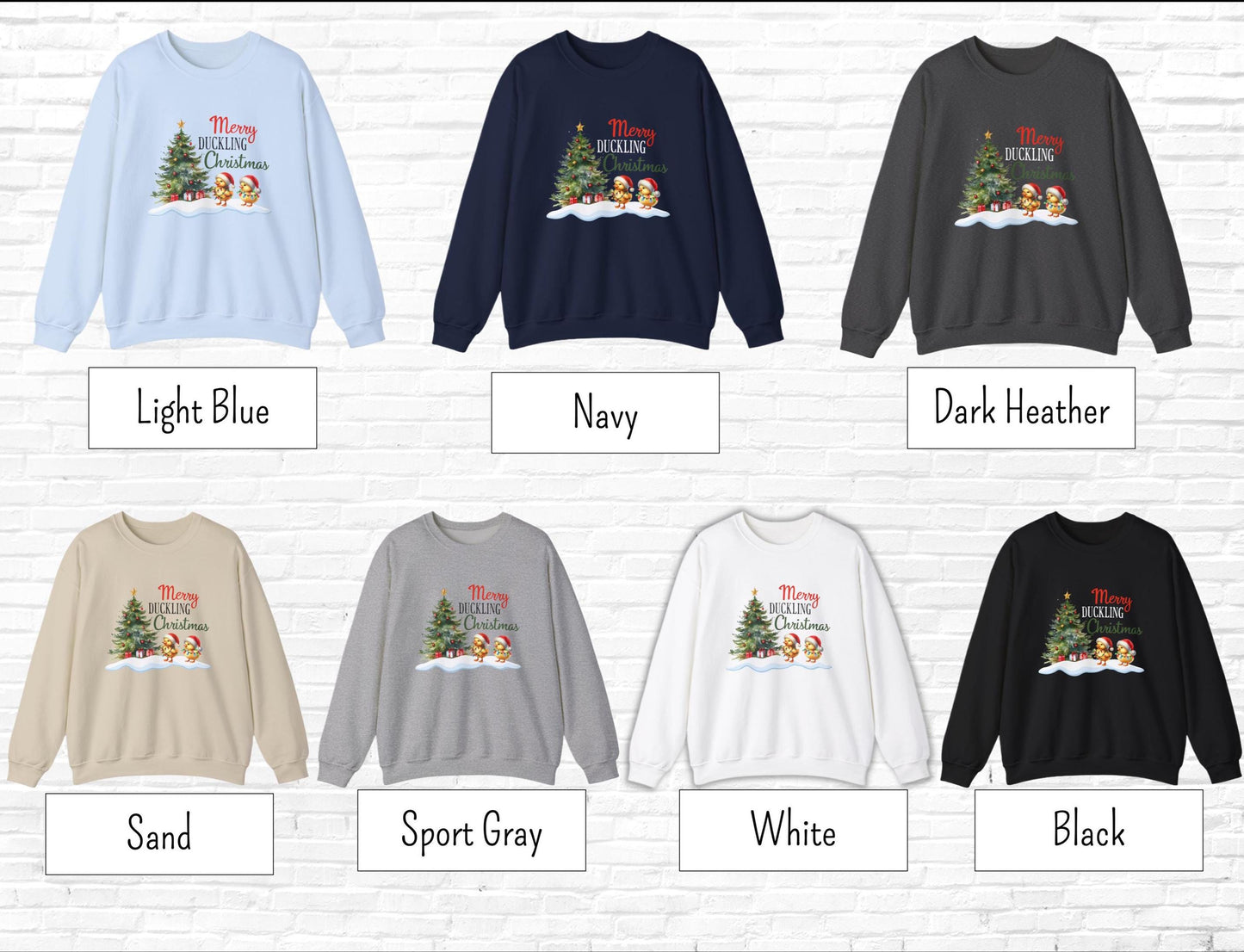 Funny Christmas Duckling Sweatshirt, Merry Duckling Christmas Jumper, Holiday Gift, Festive Crewneck, Cute Xmas Lights Top, Unisex Winter