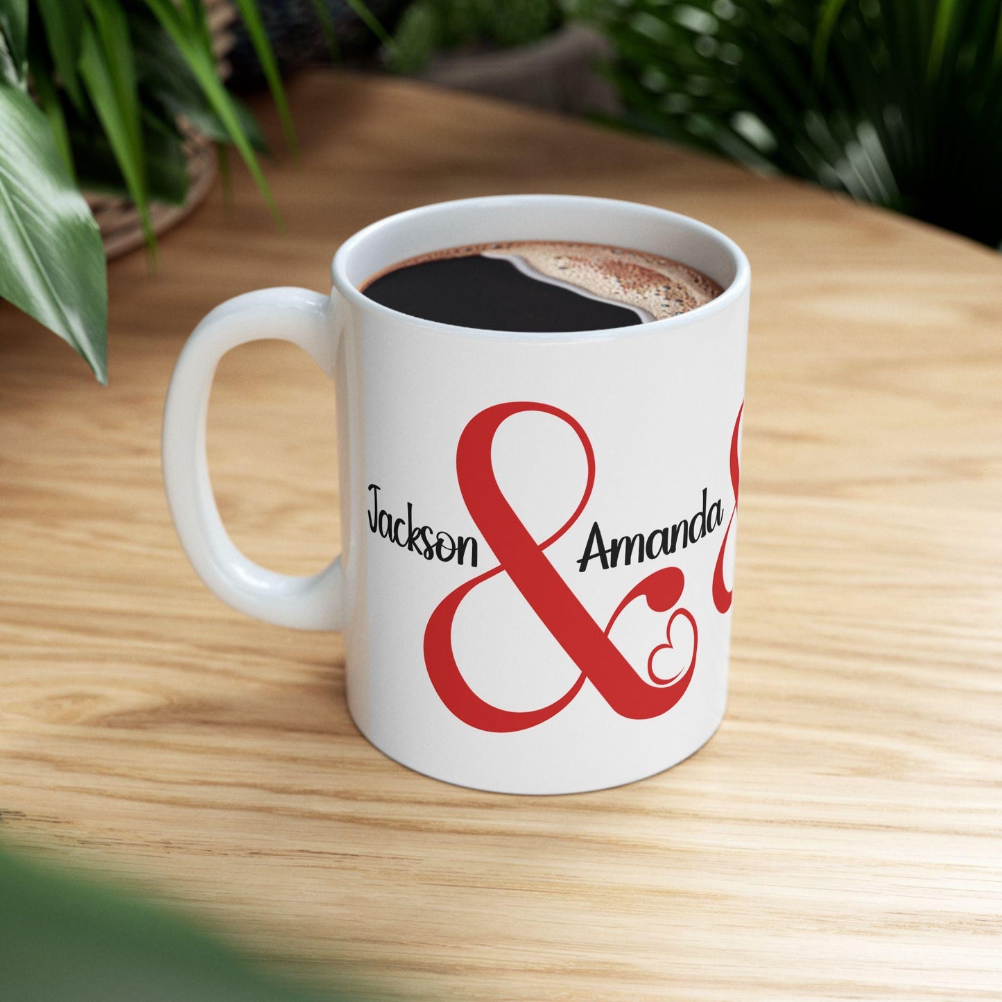 Valentine's Day Personalized Ceramic Mug Set, Couple Coffee Mugs, 11oz, 15oz, Gift for Him and Her, Custom Valentine's Gift
