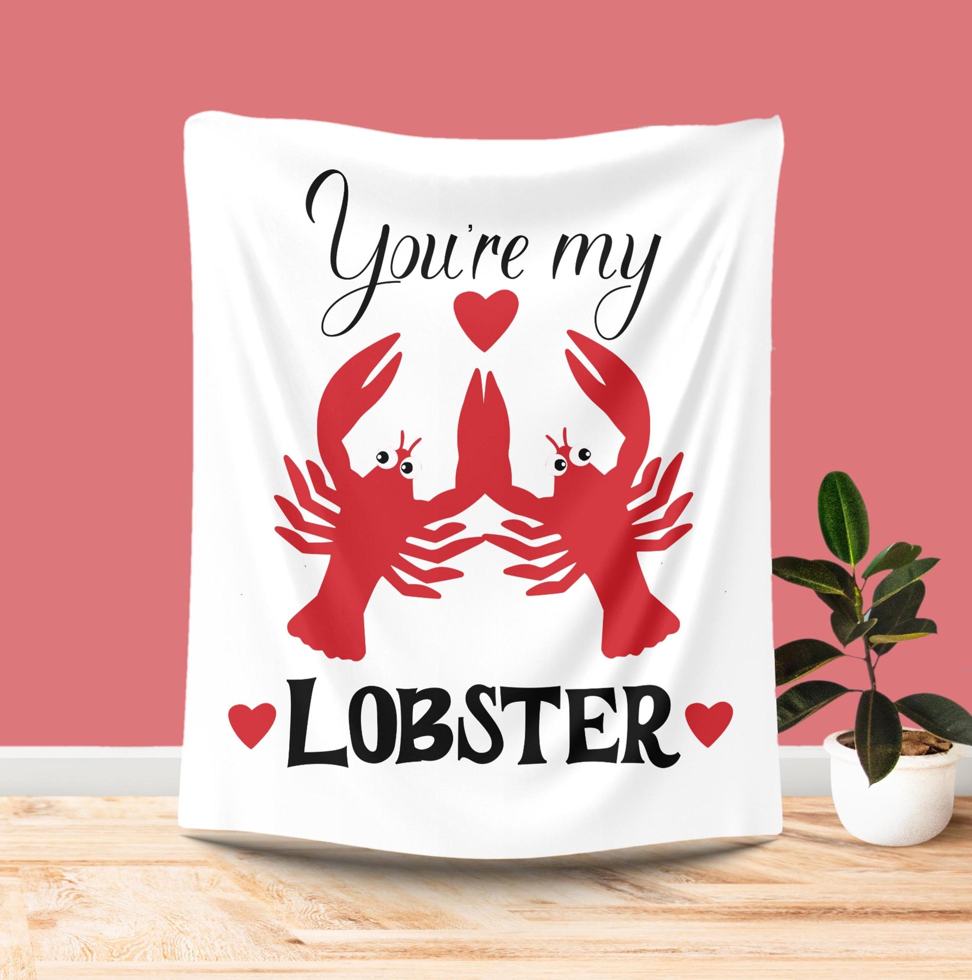 Plush Blanket - You're My Lobster, Friends TV Show, Valentine's Day Gift, Sweet Cute Throw, Cozy Bedding